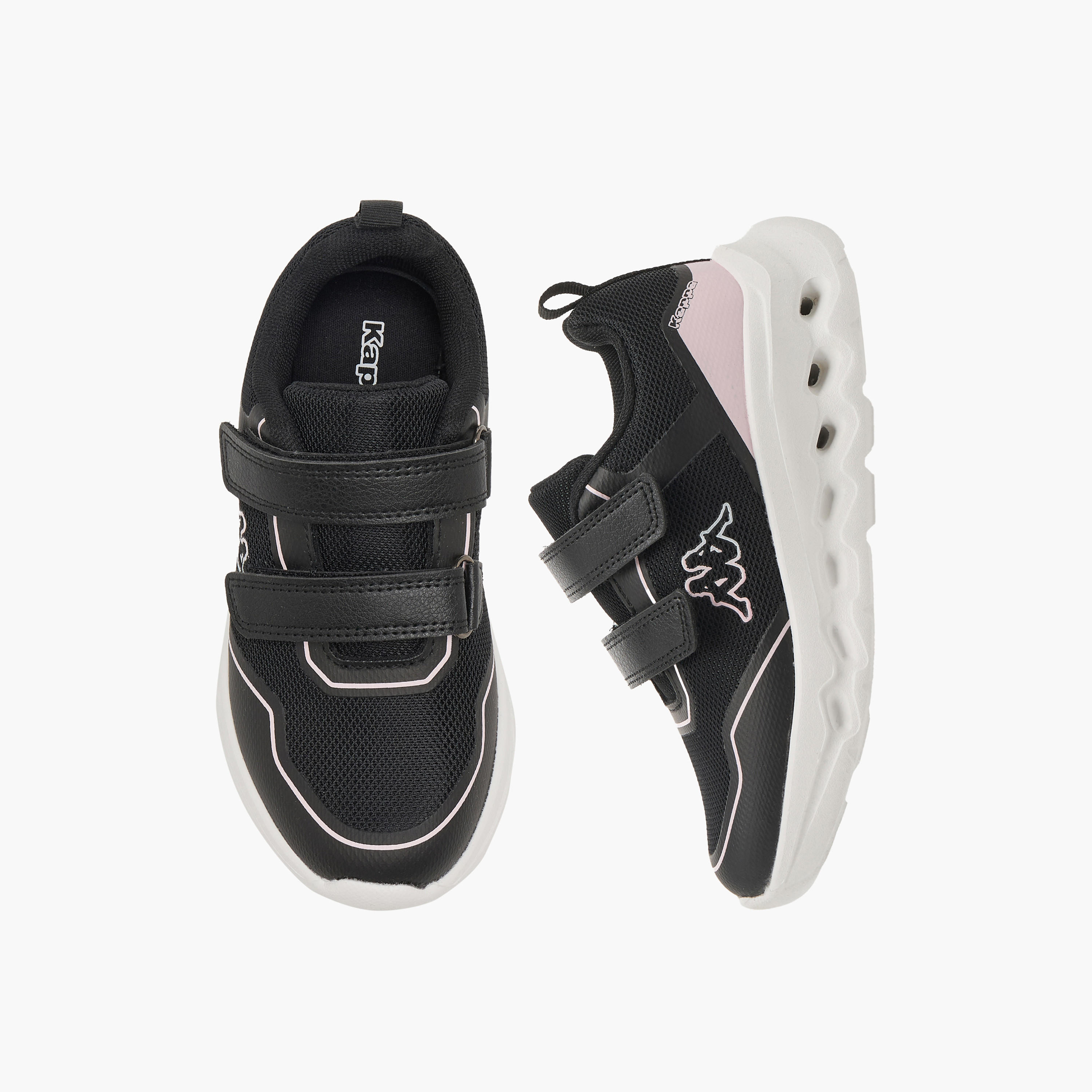Kappa Girls Logo Print Hook & Loop Sports Shoes-girls-shoes-sneakers-image-1