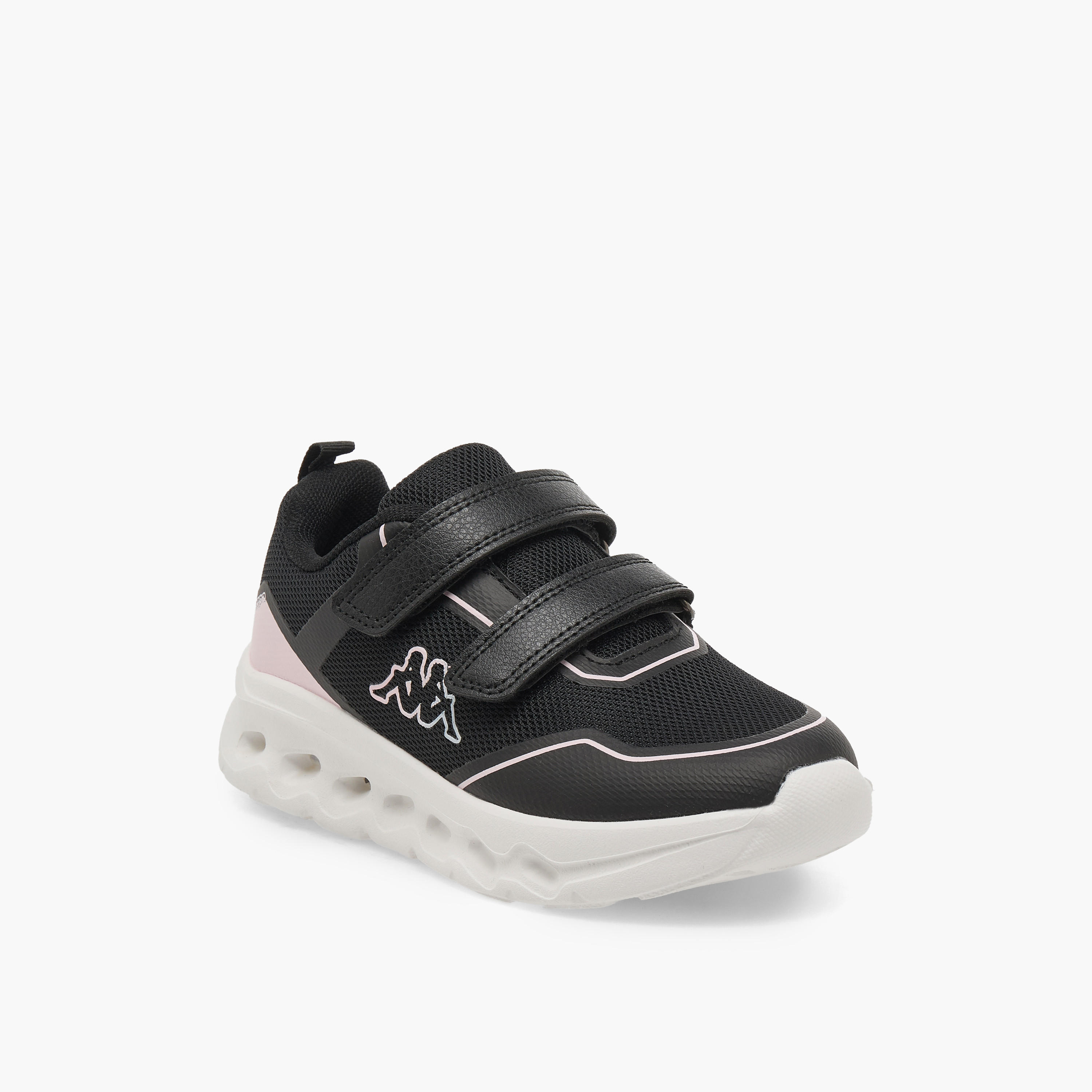 Kappa Girls Logo Print Hook & Loop Sports Shoes-girls-shoes-sneakers-image-2