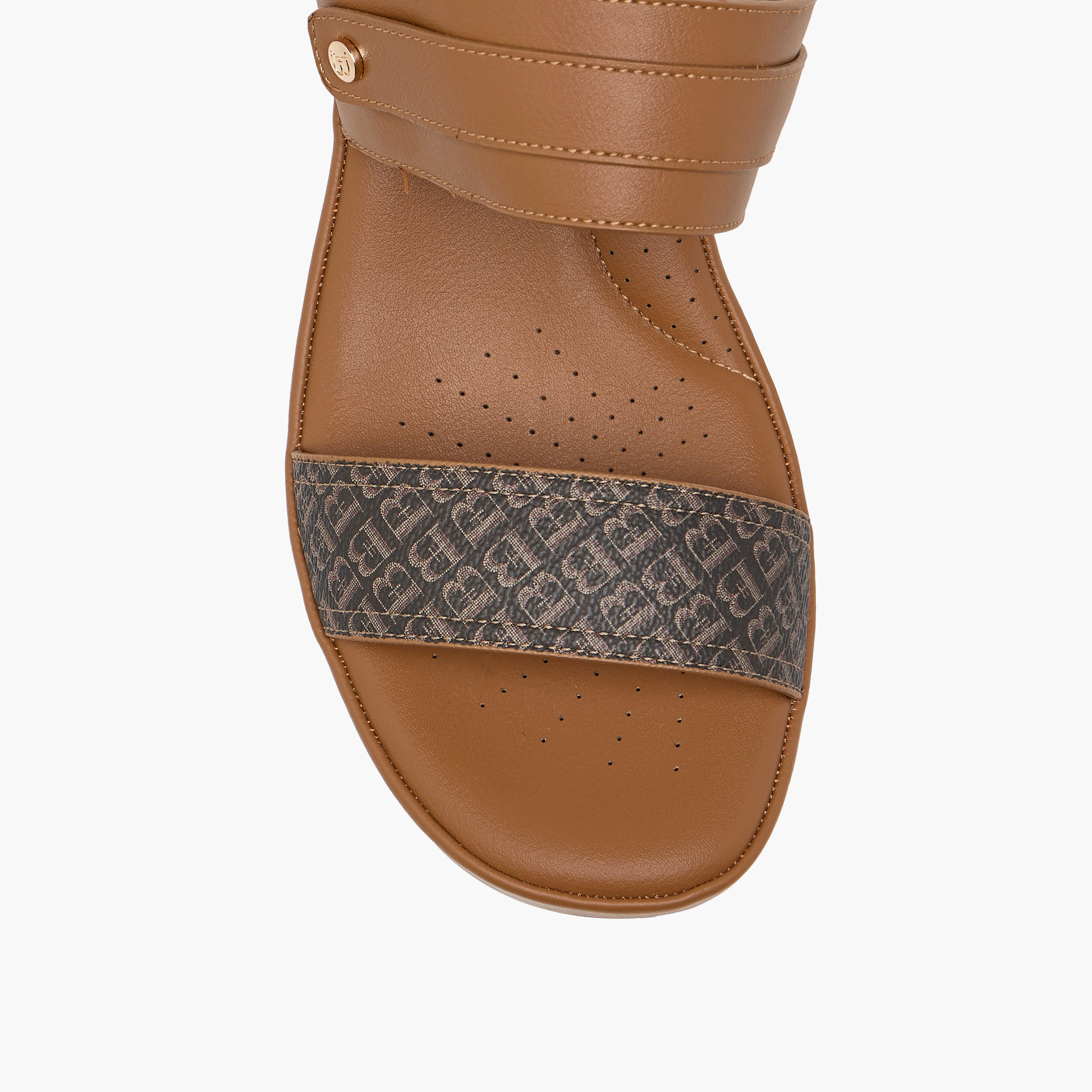 Flora Bella Monogram Print Slip-On Sandals with Block Heels-women-shoes-sandals-heeled-image-4