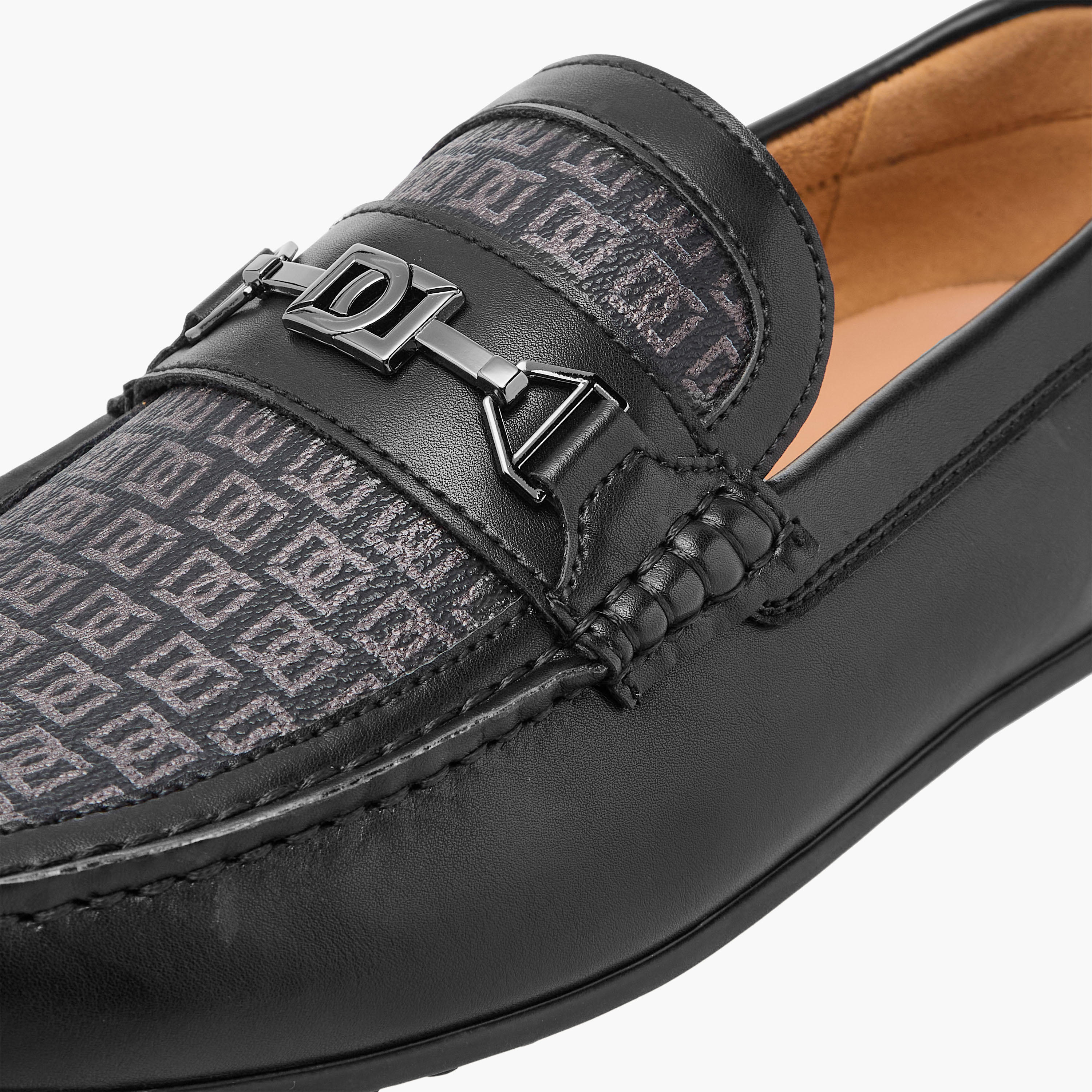 Duchini Men's Monogram Print Slip-On Moccasins-men-shoes-loafersandmoccasins-image-4