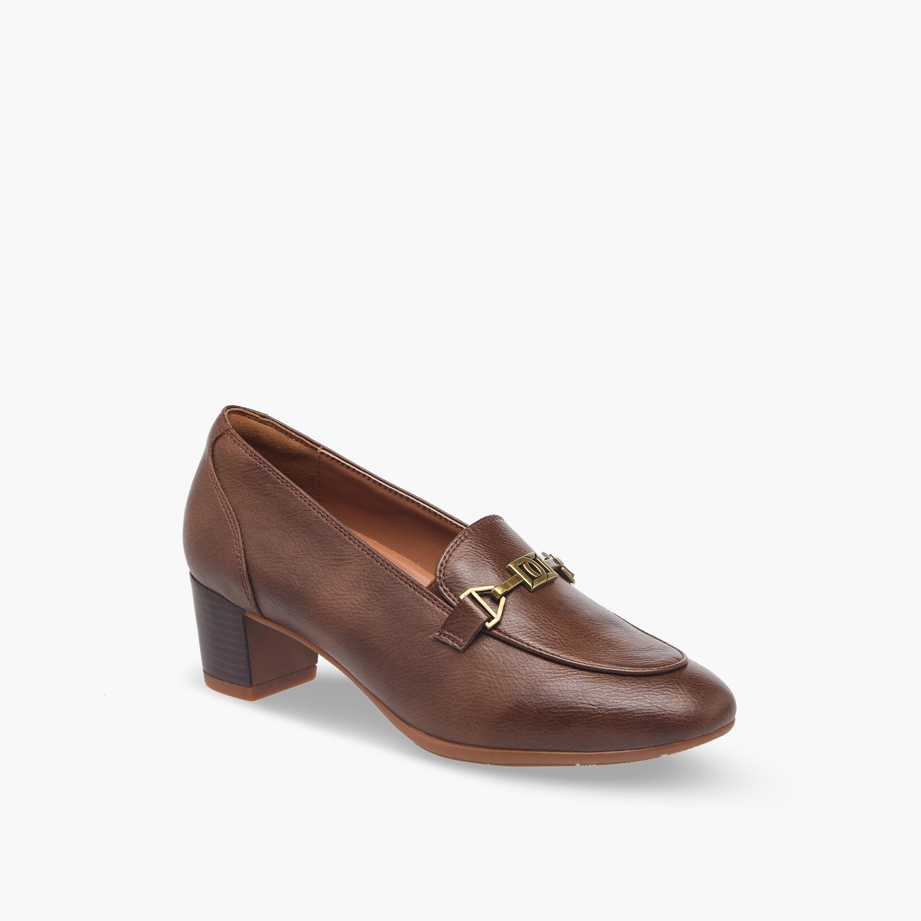 Duchini Women Metal Accent Block Heel Loafers-women-shoes-loafersandmoccasins-image-2