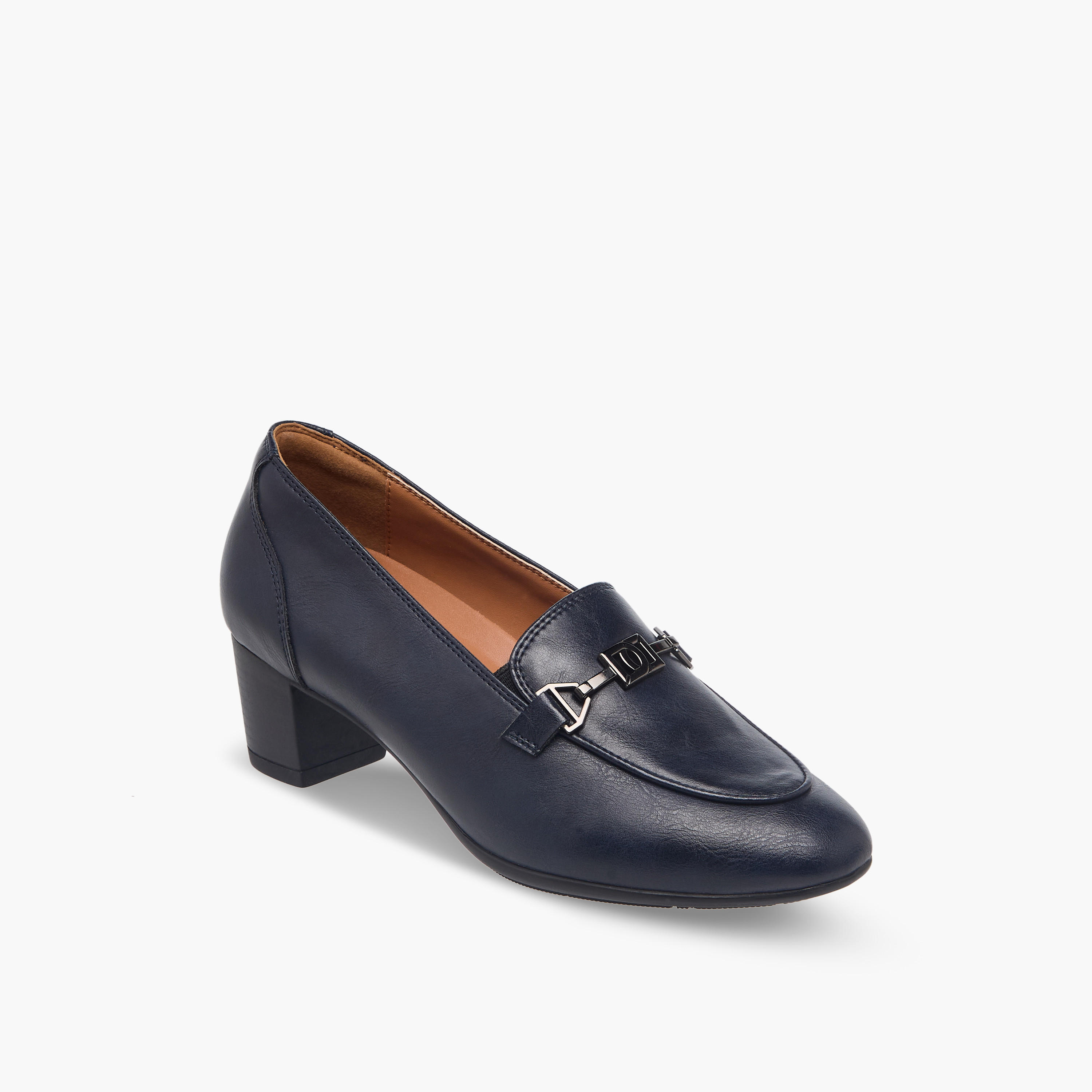 Duchini Women Metal Accent Block Heel Loafers-women-shoes-loafersandmoccasins-image-2