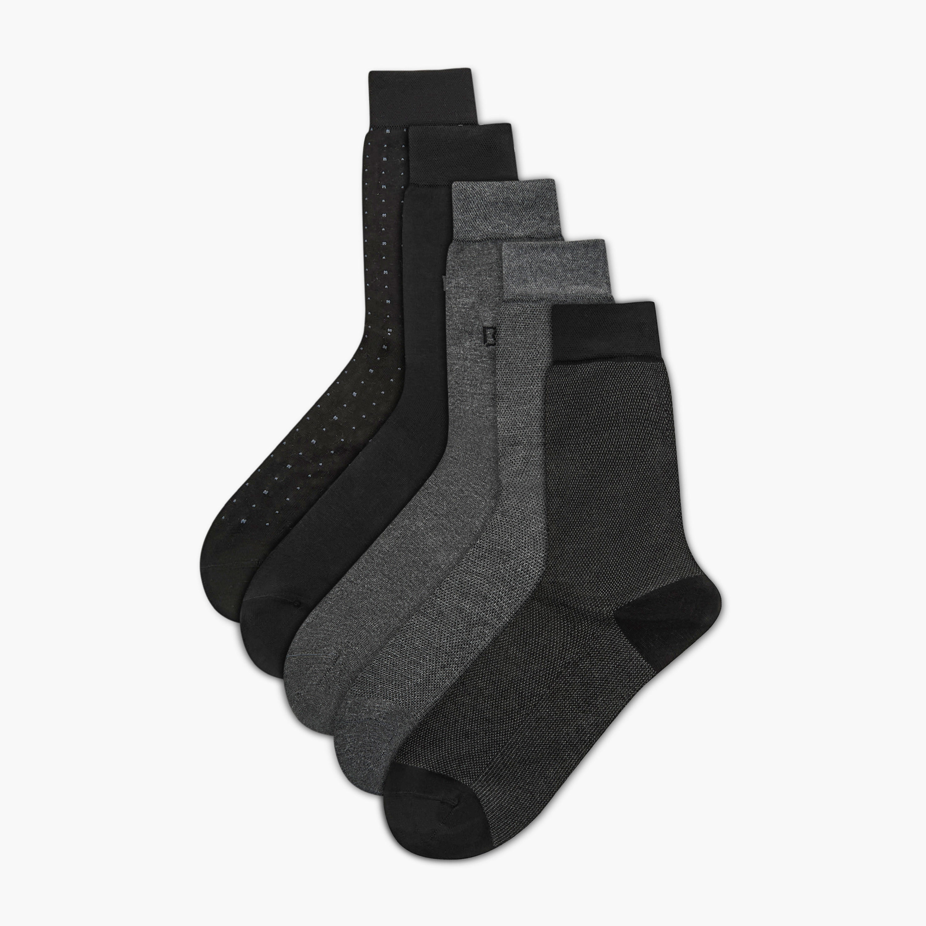 Duchini Assorted Crew Length Socks - Set of 5-men-socks-image-1