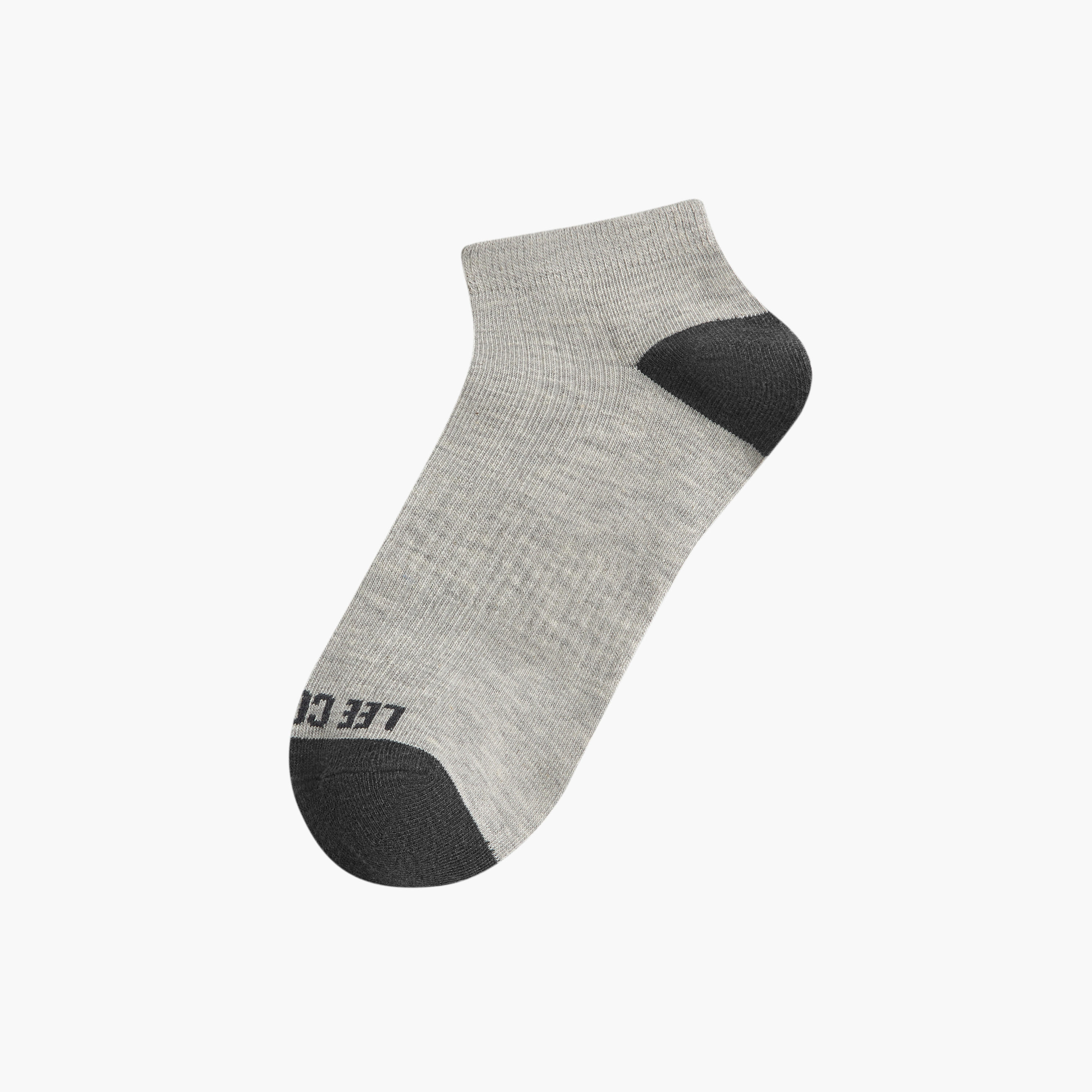 Lee Cooper Logo Print Non-Terry Ankle Length Socks - Set of 5-men-socks-image-2