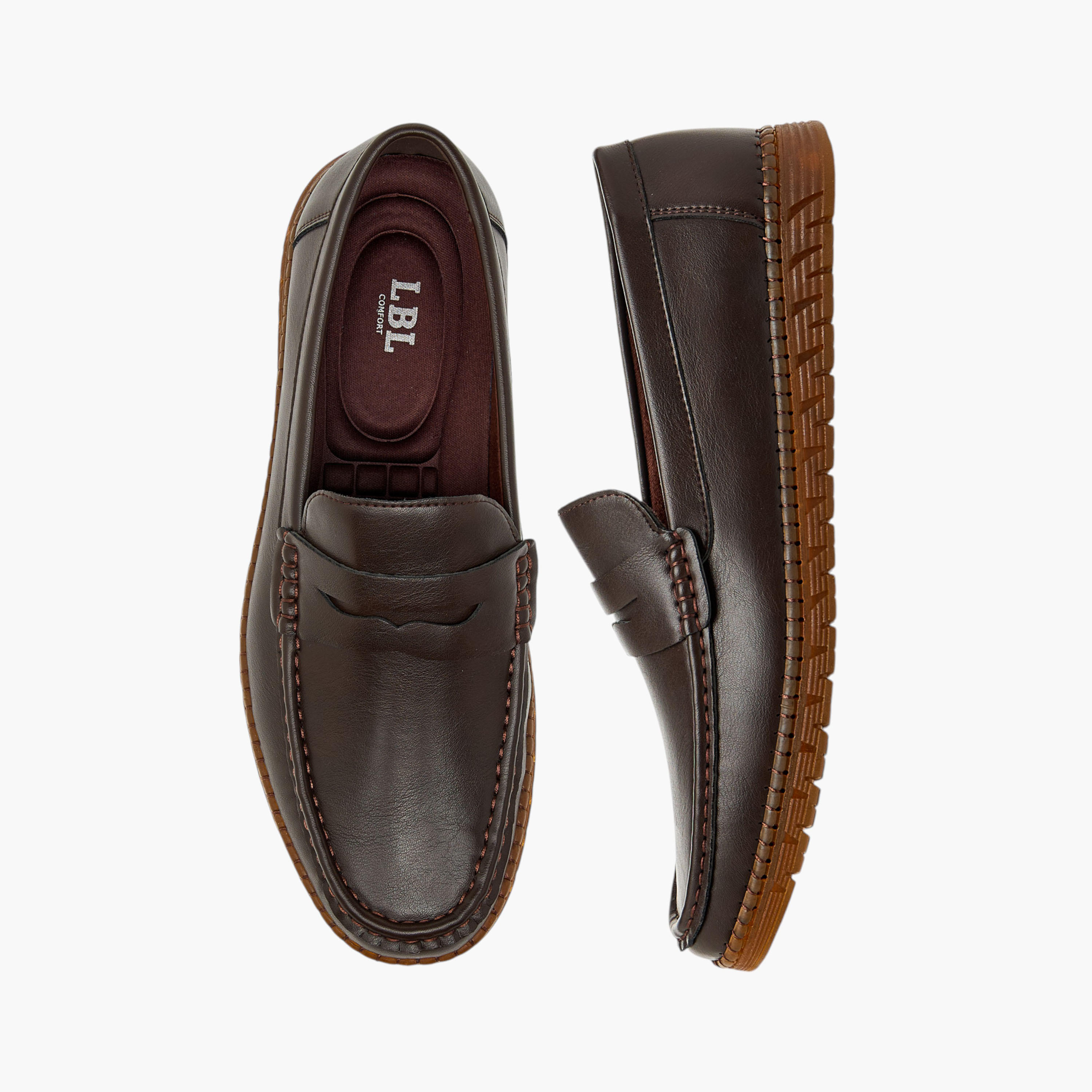 LBL by Shoexpress Textured Slip-On Moccasins with Cutout Detail-men-shoes-loafersandmoccasins-image-1