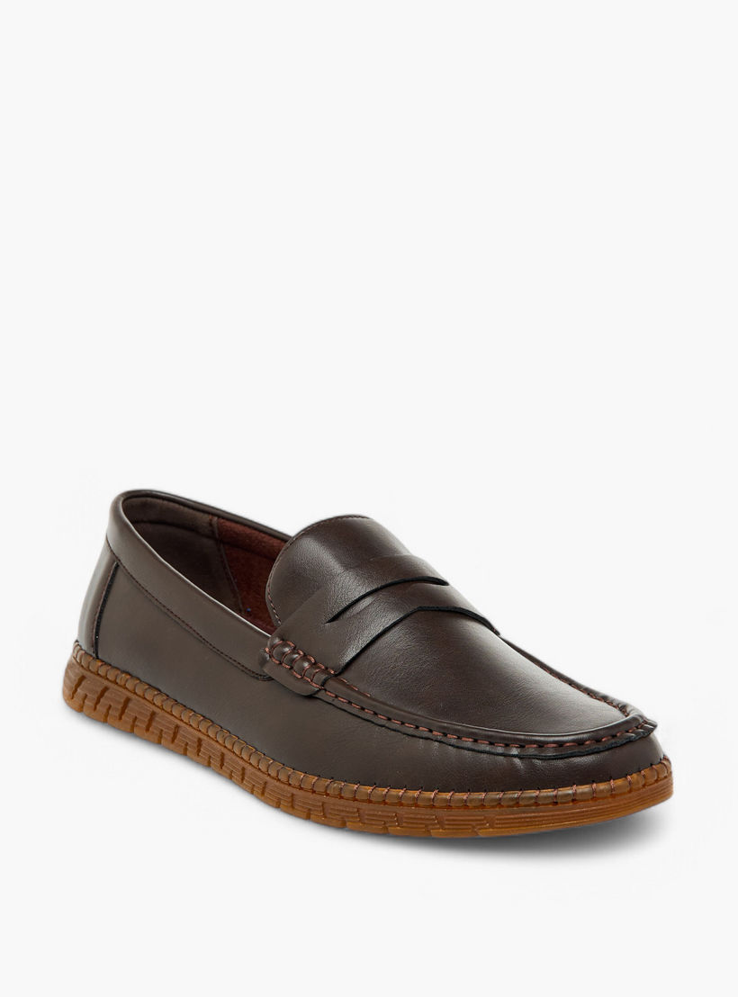 LBL by Shoexpress Textured Slip-On Moccasins with Cutout Detail-men-shoes-loafersandmoccasins-image-2