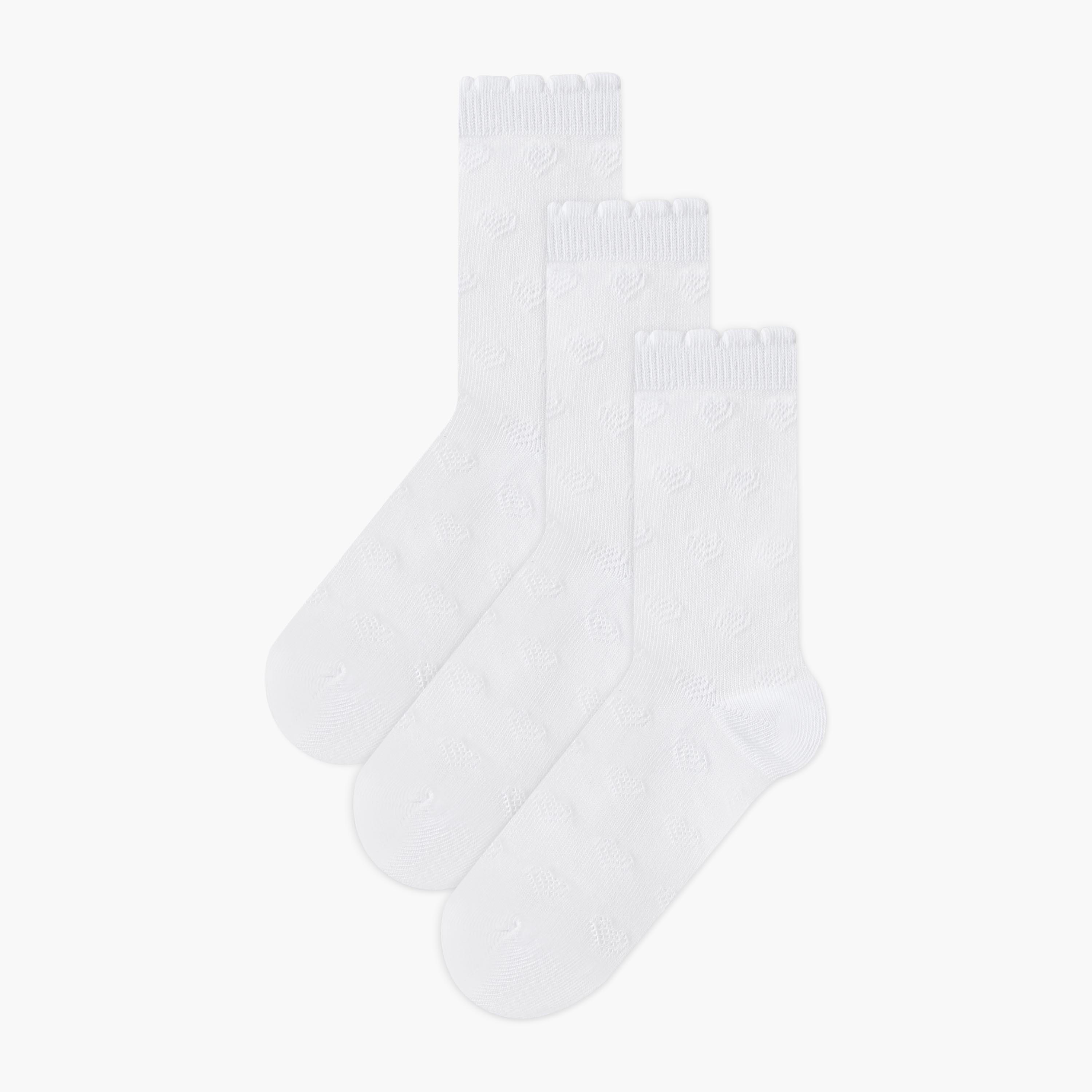 Pack of 3 Juniors Girls Mid Calf Socks-girls-accessories-socks-image-1