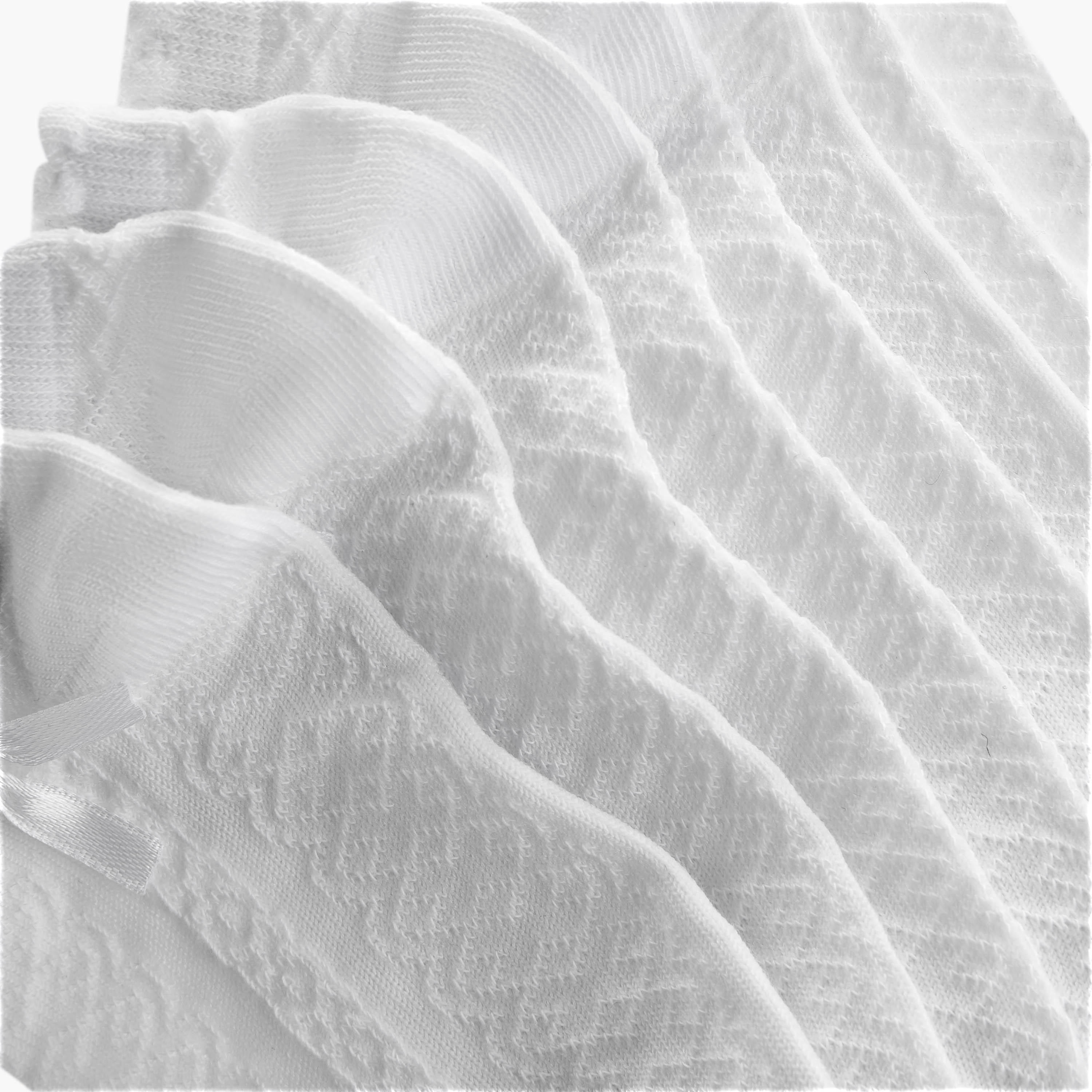 Textured Ankle Length Socks with Scallop Hem and Bow - Set of 5-girls-accessories-socks-image-4
