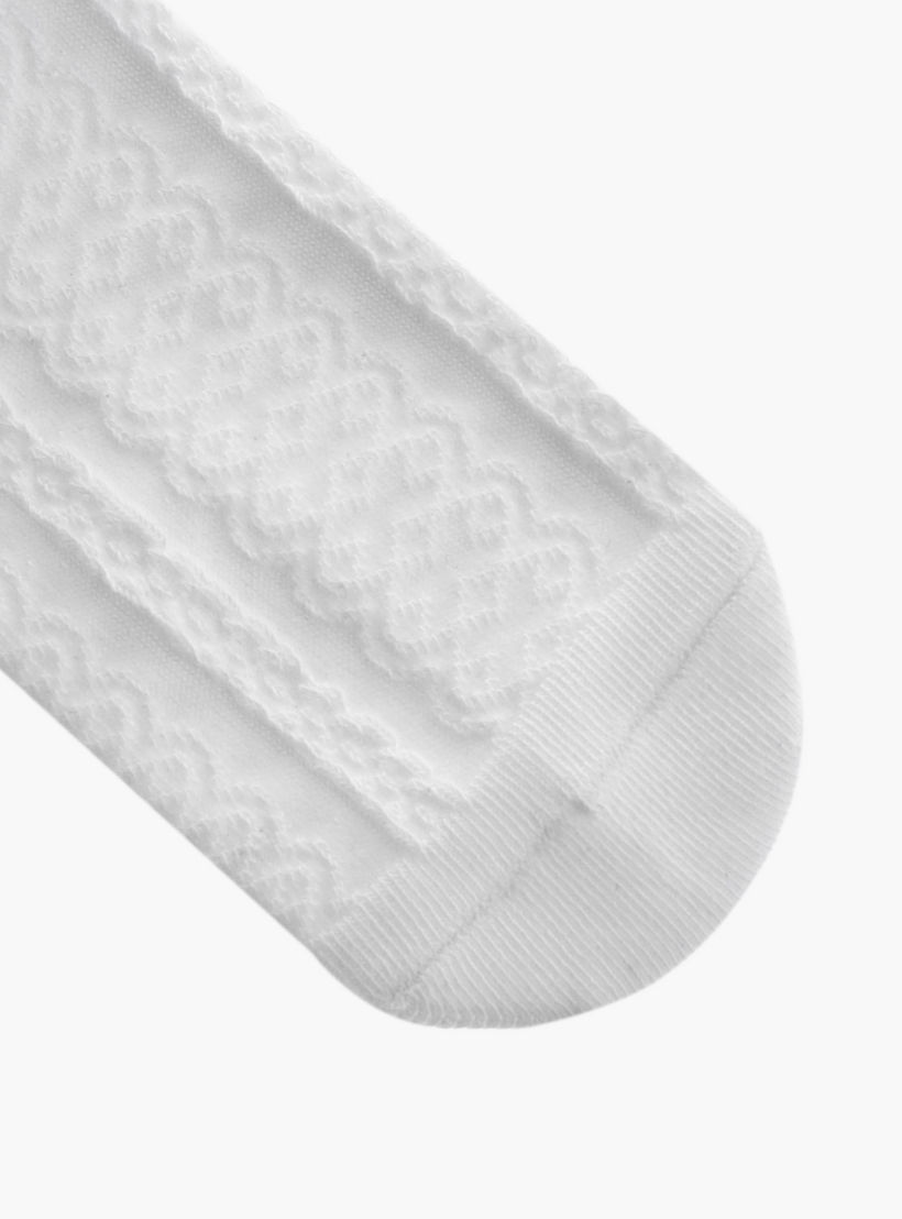 Textured Ankle Length Socks with Scallop Hem and Bow - Set of 5-girls-accessories-socks-image-5