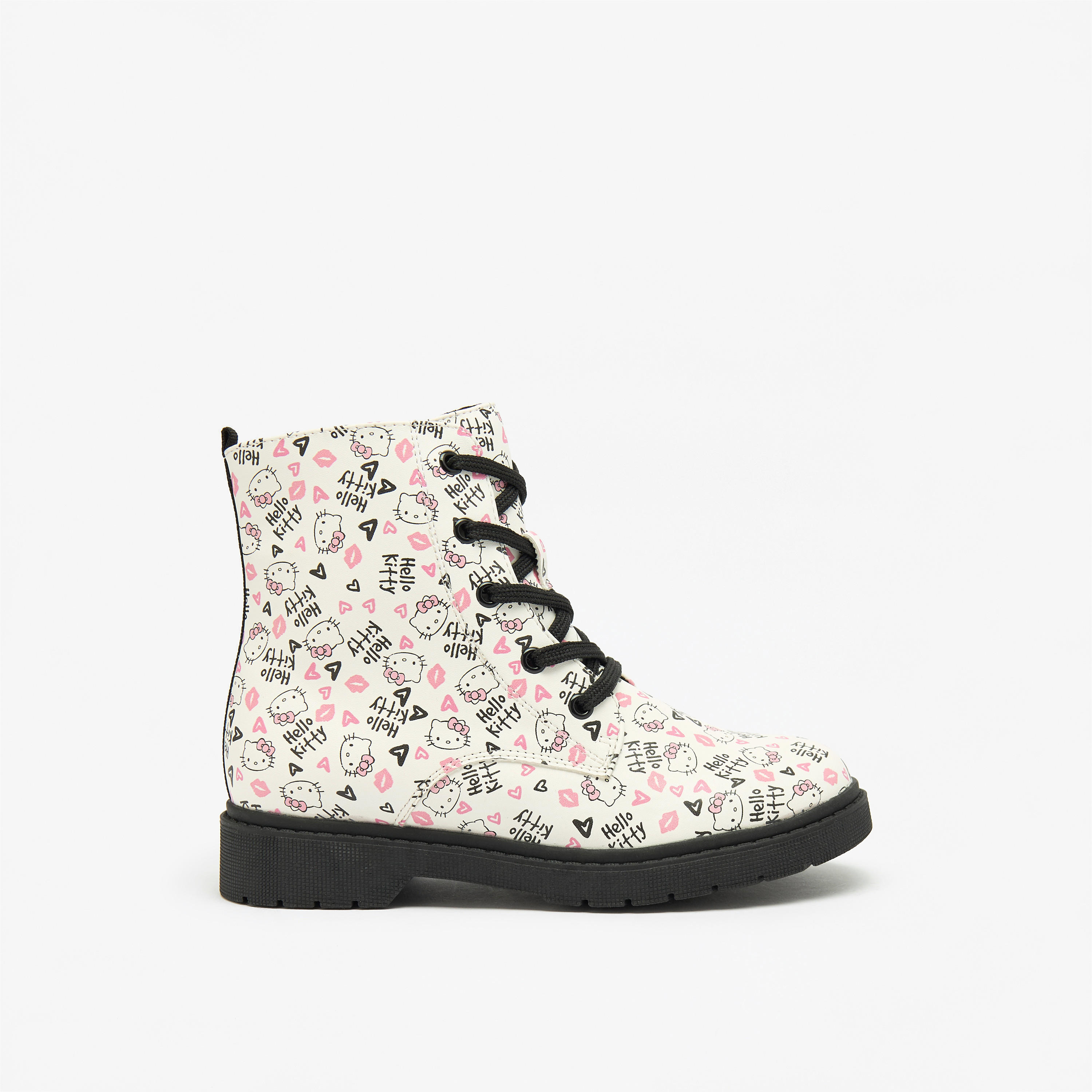 بوت بناتي بكاحل منخفض بسحاب إغلاق وطبعات هالو كيتي-girls-shoes-boots-image-3