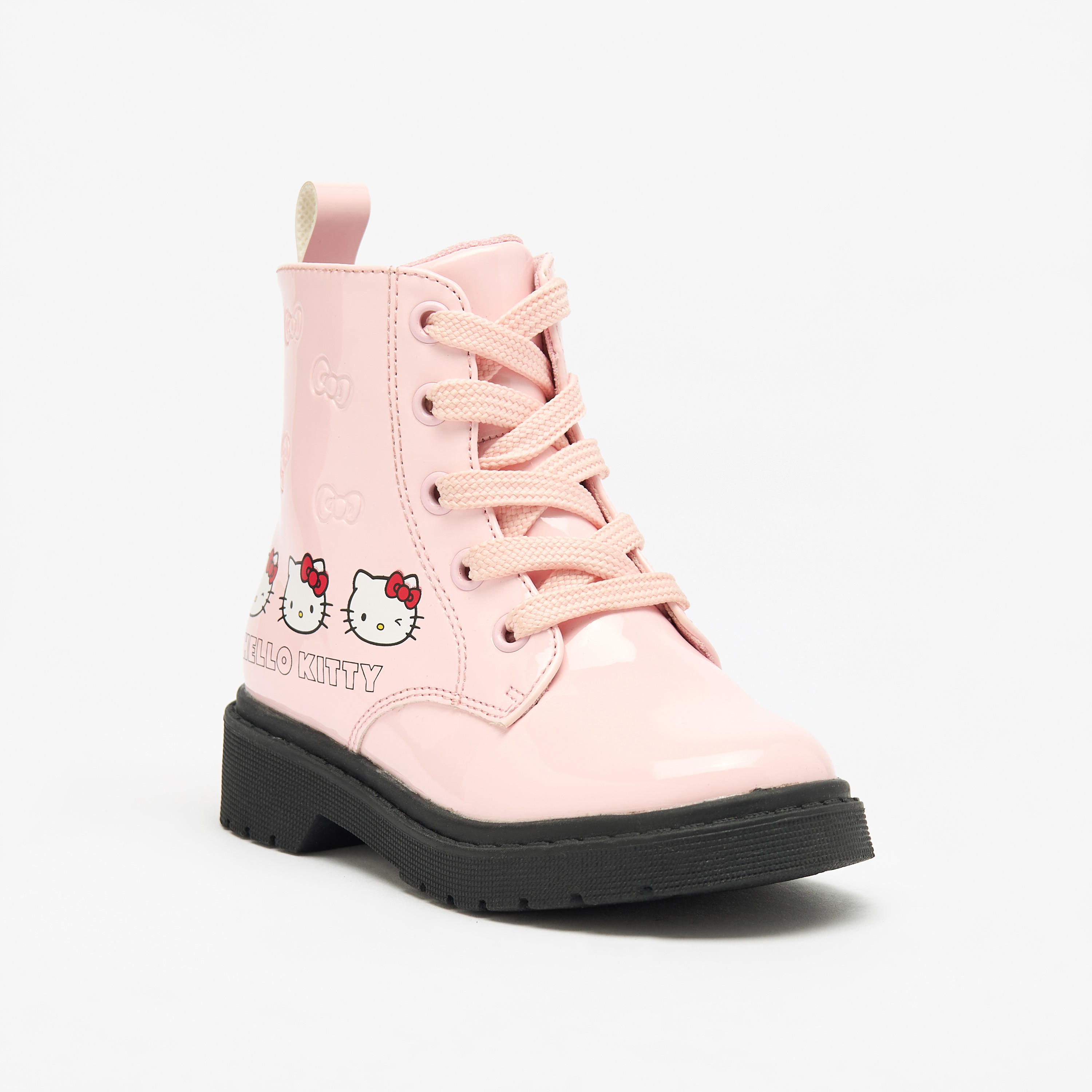 Hello Kitty Print Ankle Boots with Zip Closure-girls-shoes-boots-image-1