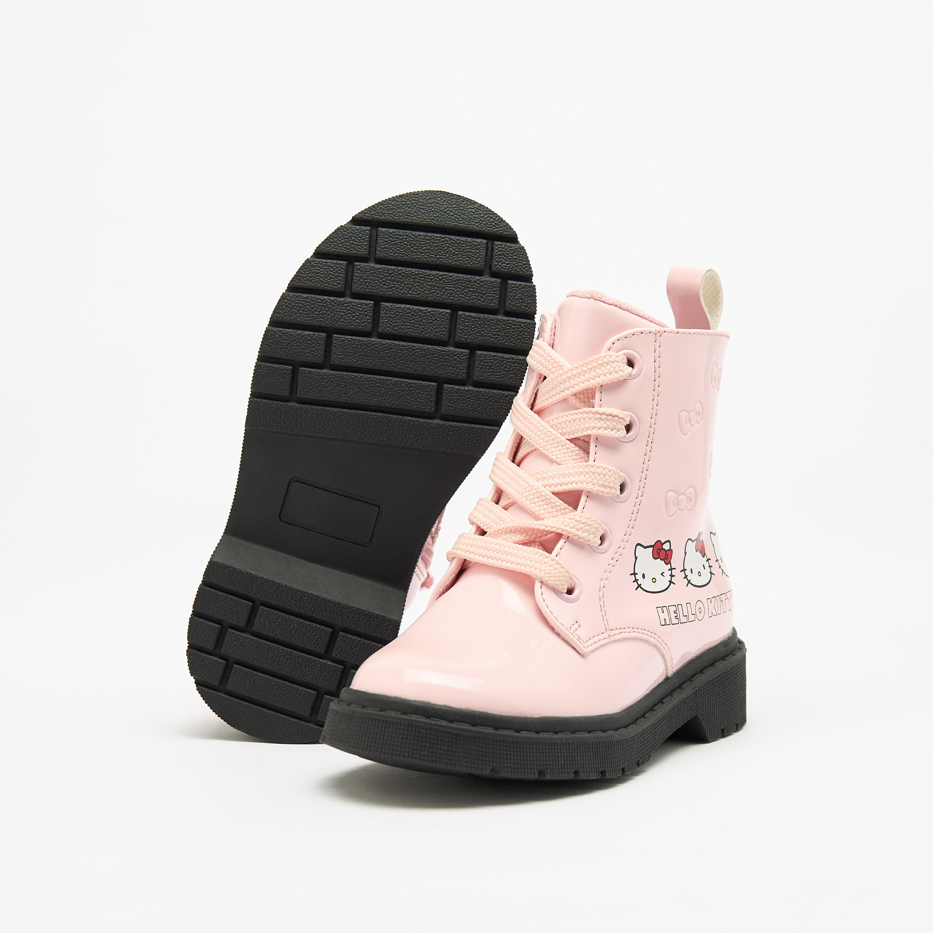 Hello Kitty Print Ankle Boots with Zip Closure-girls-shoes-boots-image-5