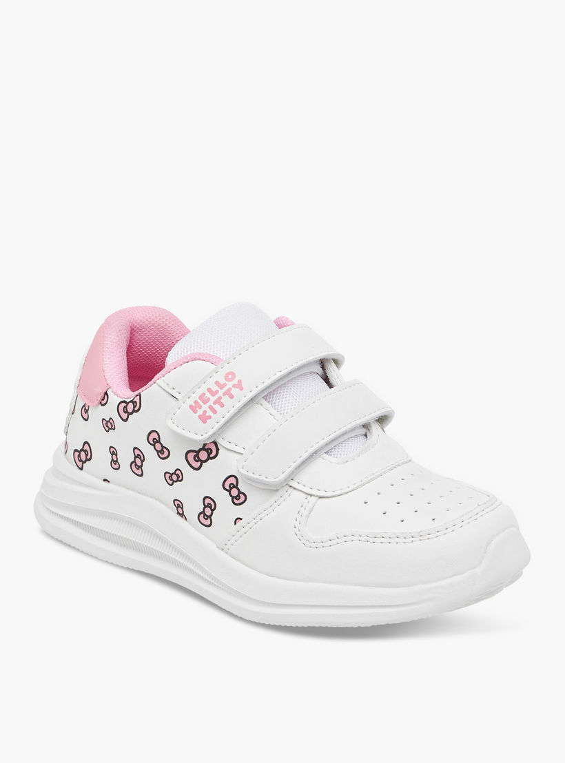 Hello Kitty Printed Sneakers with Hook and Loop Closure-girls-shoes-sneakers-image-2