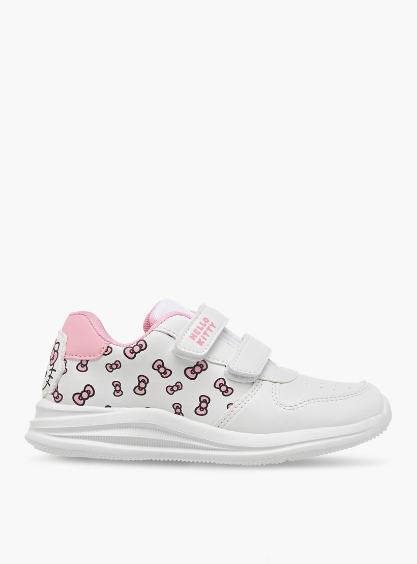 Hello Kitty Printed Sneakers with Hook and Loop Closure-girls-shoes-sneakers-image-3