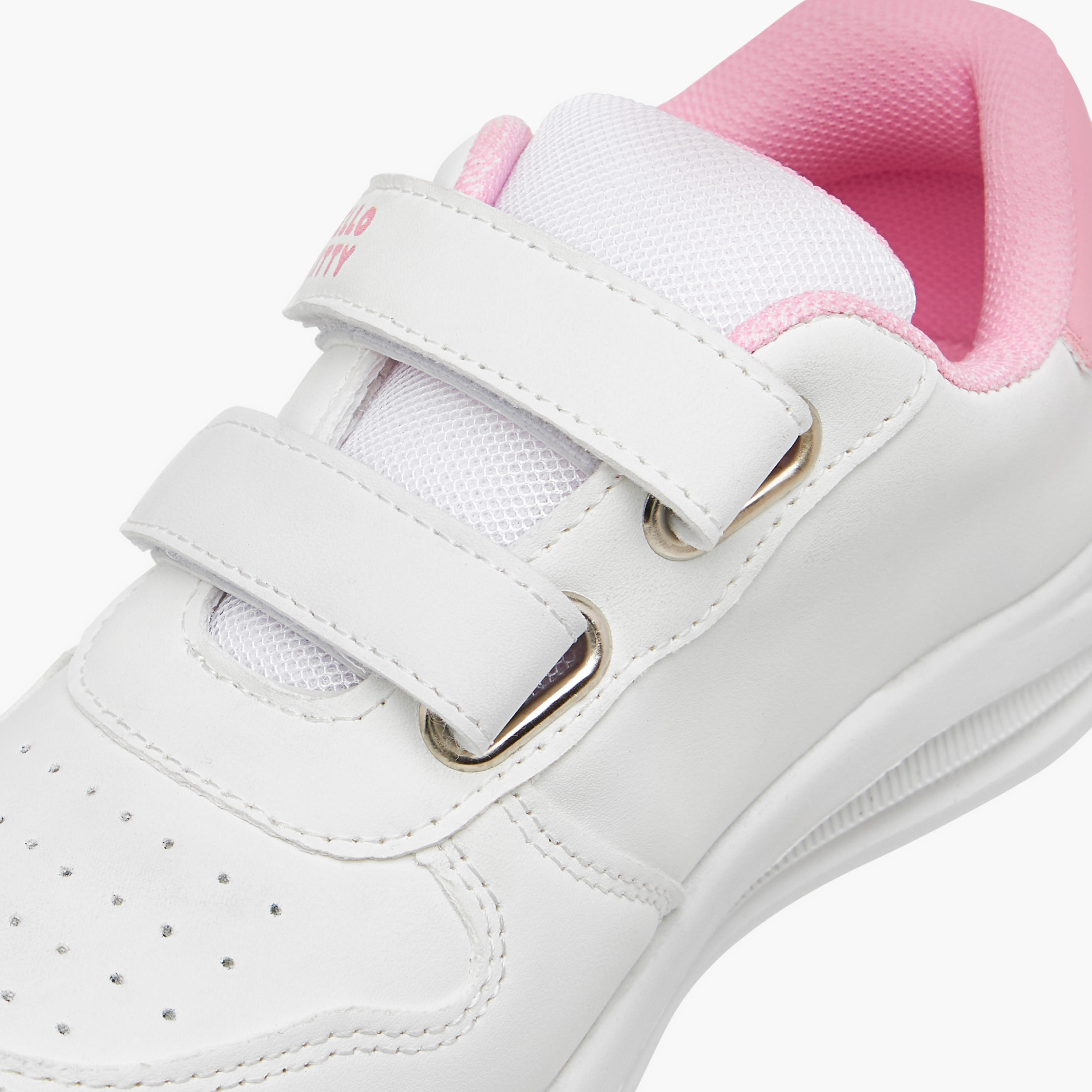 Hello Kitty Printed Sneakers with Hook and Loop Closure-girls-shoes-sneakers-image-4