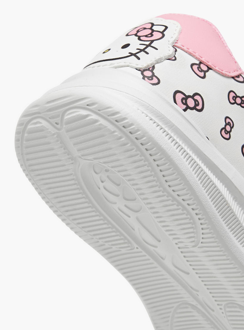 Hello Kitty Printed Sneakers with Hook and Loop Closure-girls-shoes-sneakers-image-5
