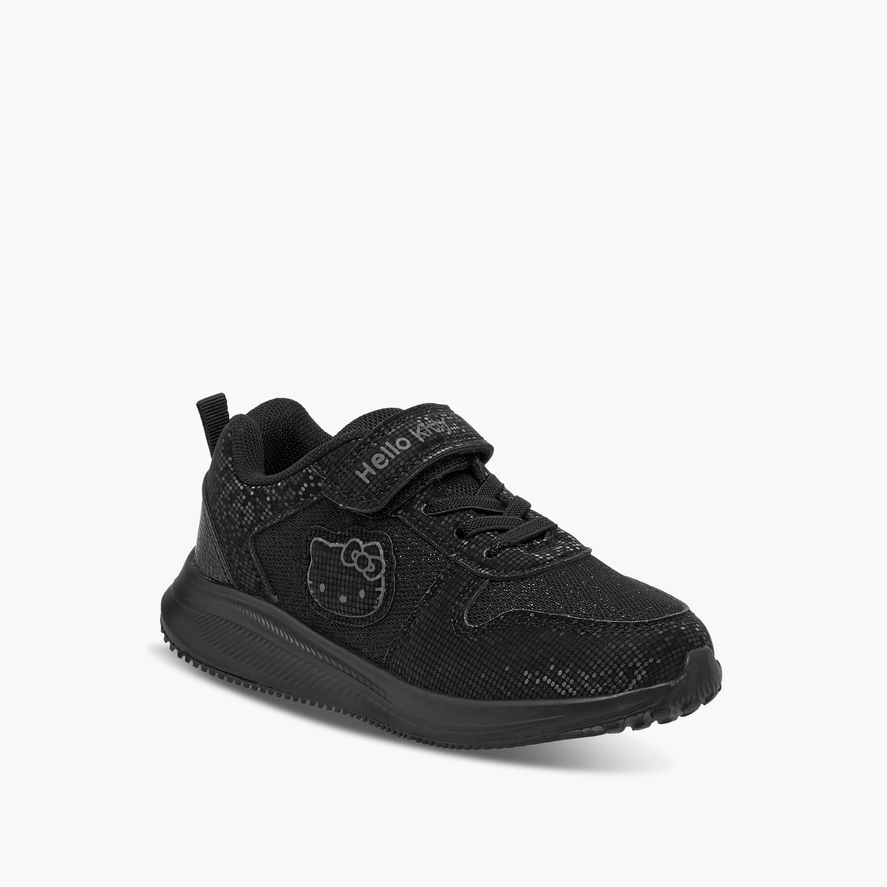 Hello Kitty Embellished School Shoes with Hook and Loop Closure-girls-shoes-schoolshoes-image-2