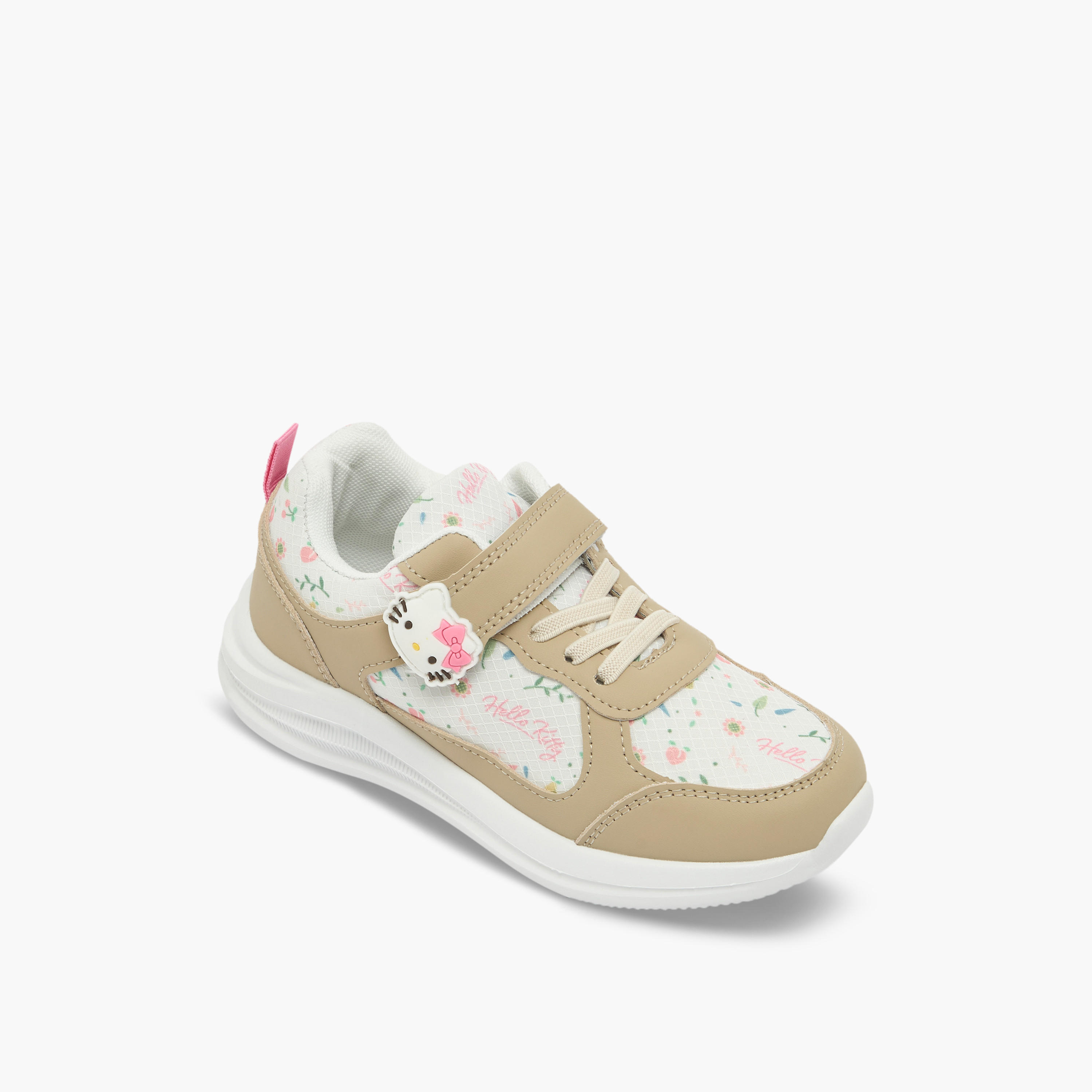 Hello Kitty Girls Floral Print Hook & Loop Ankle Sneakers-girls-shoes-sneakers-image-2