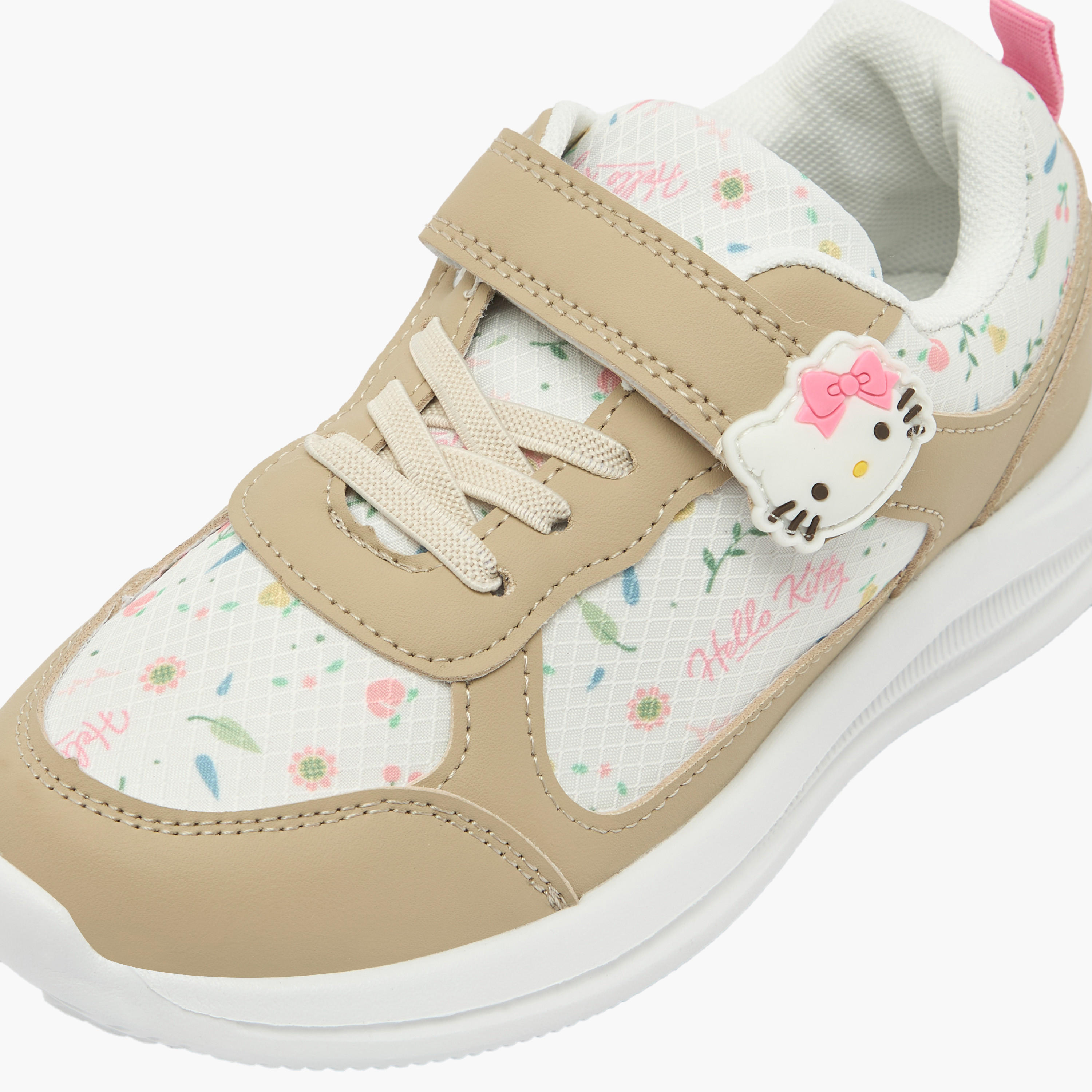 Hello Kitty Girls Floral Print Hook & Loop Ankle Sneakers-girls-shoes-sneakers-image-4