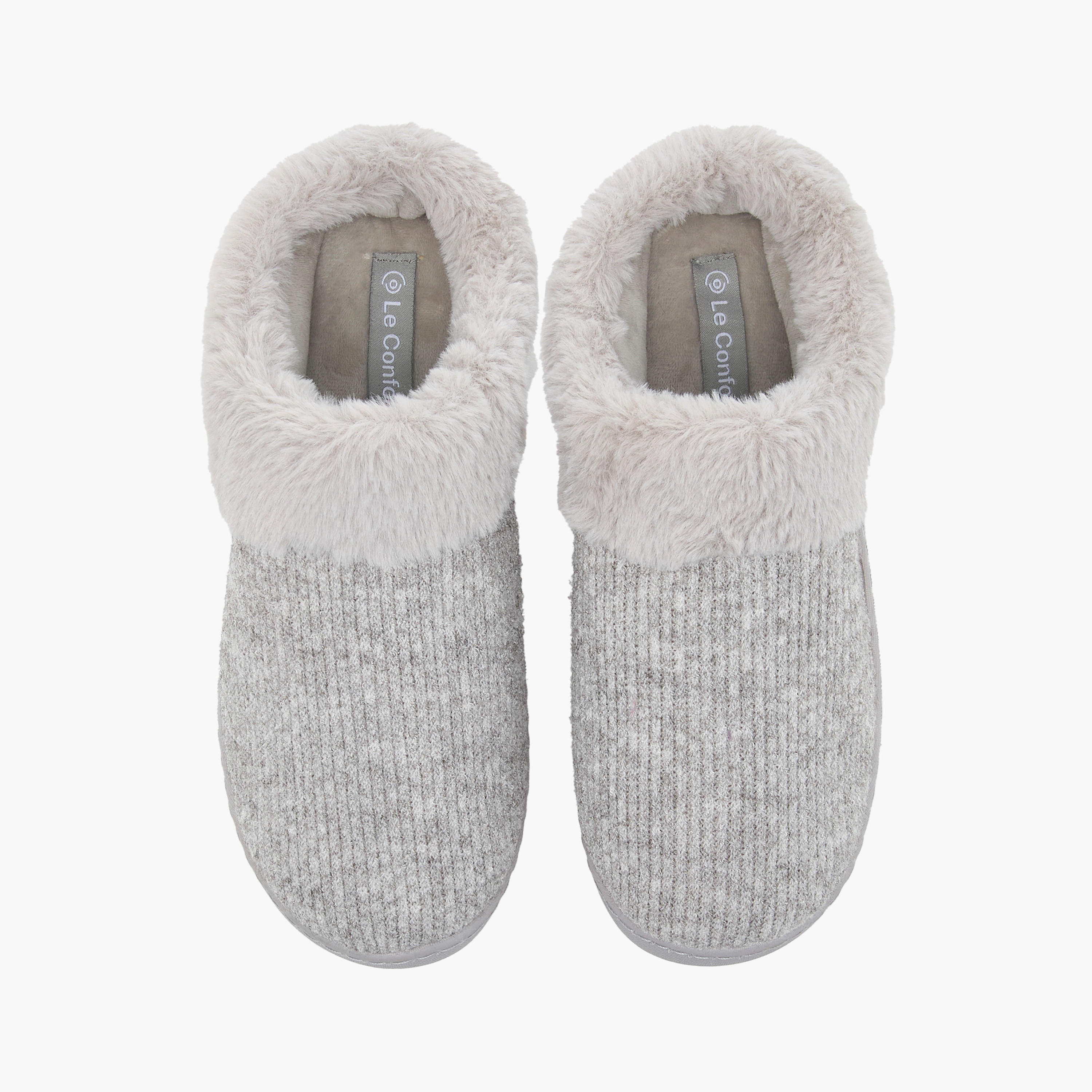 Le Confort Textured Slip-On Bedroom Slippers-women-shoes-bedroomslippers-image-1