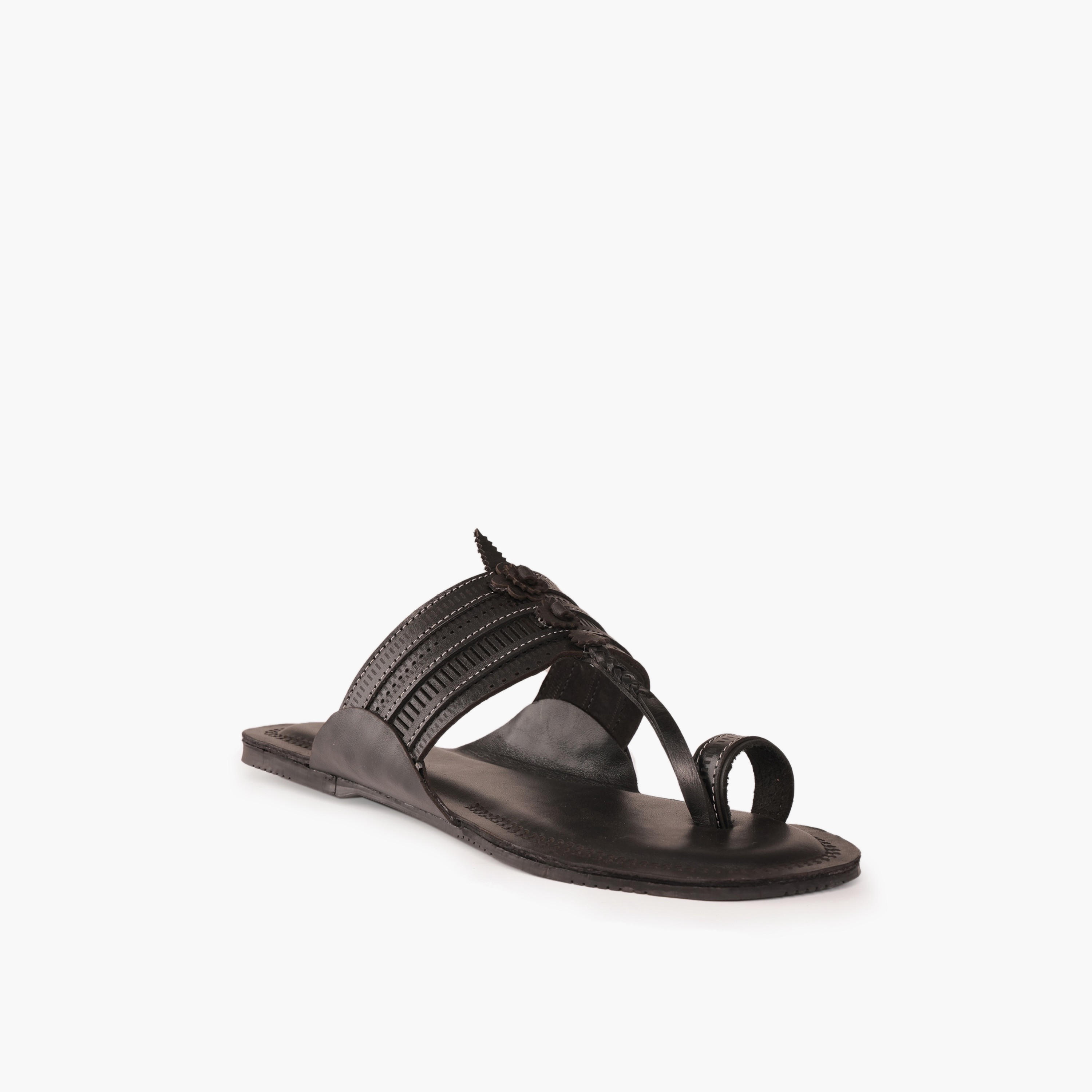 Duchini Men Perforated Strap Leather Comfort Sandals-men-shoes-sandals-image-2