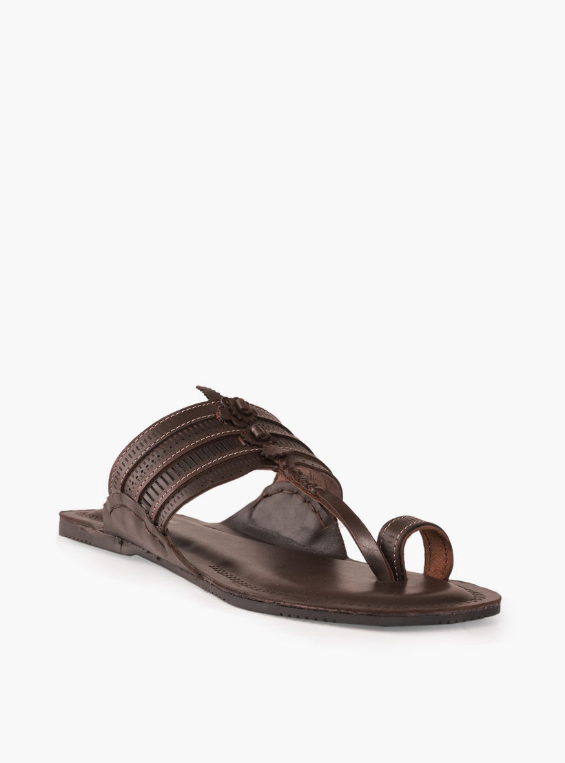 Duchini Men Perforated Strap Leather Comfort Sandals-men-shoes-sandals-image-2
