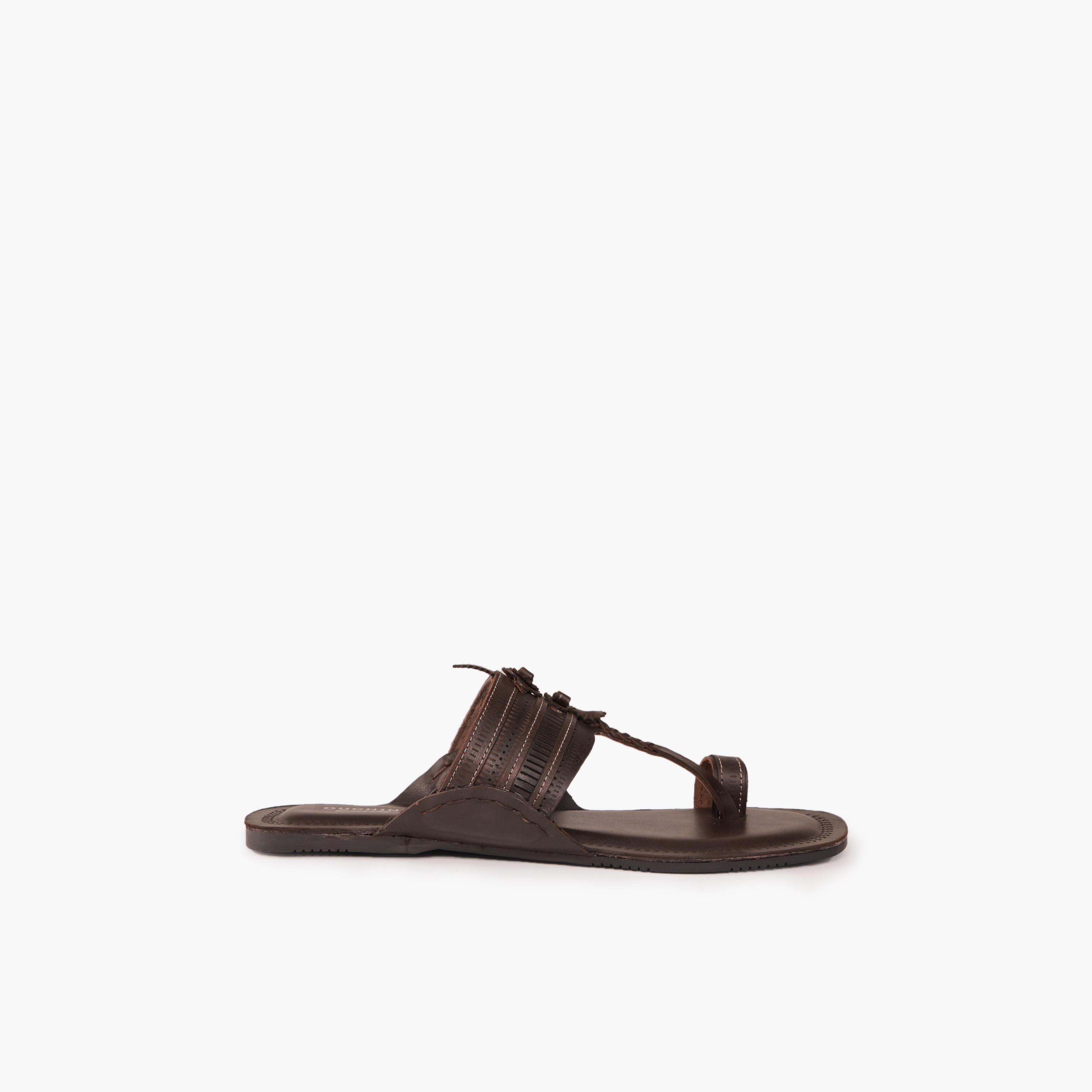 Duchini Men Perforated Strap Leather Comfort Sandals-men-shoes-sandals-image-3