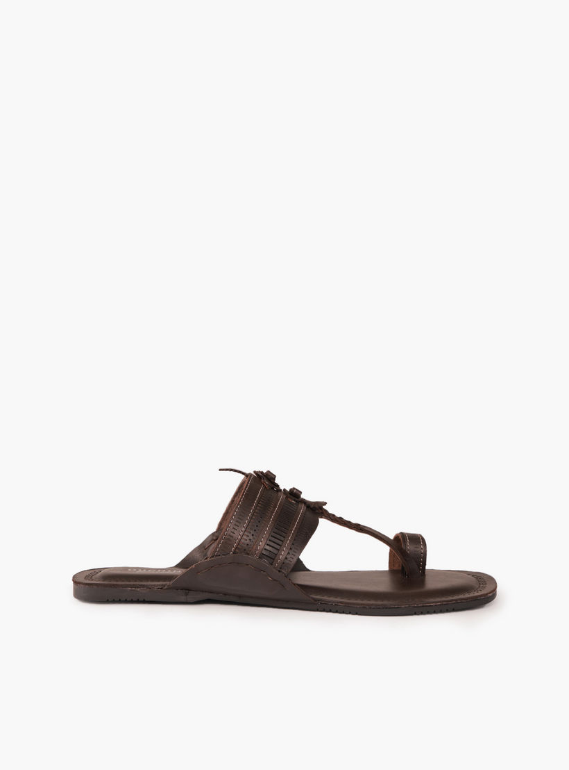 Duchini Men Perforated Strap Leather Comfort Sandals-men-shoes-sandals-image-3