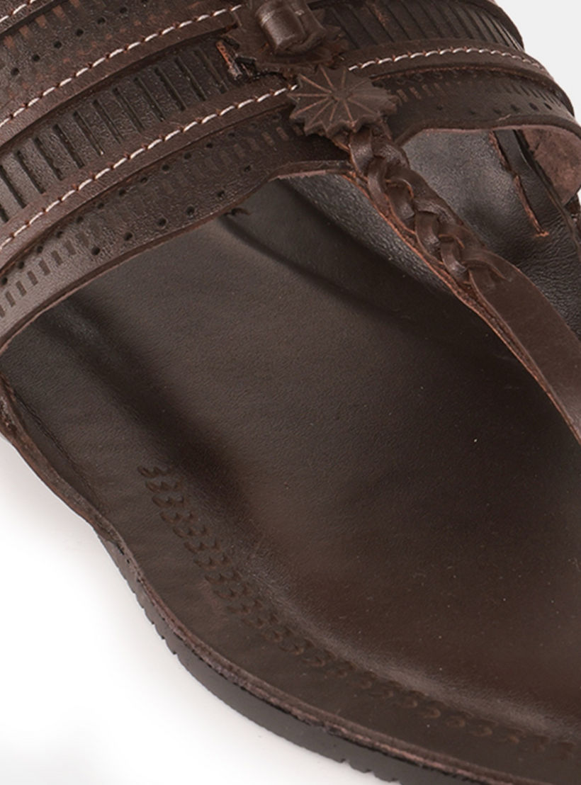 Duchini Men Perforated Strap Leather Comfort Sandals-men-shoes-sandals-image-4