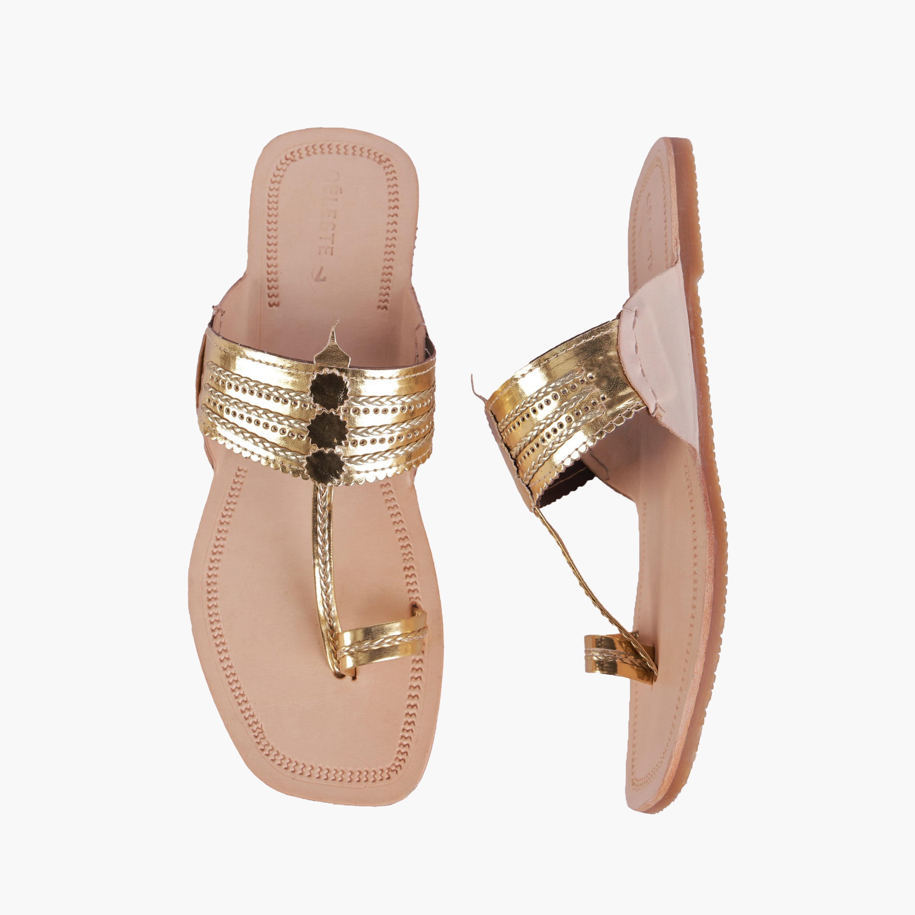 Celeste Women Perforated Detail Leather Sandals-women-shoes-flats-sandals-image-1