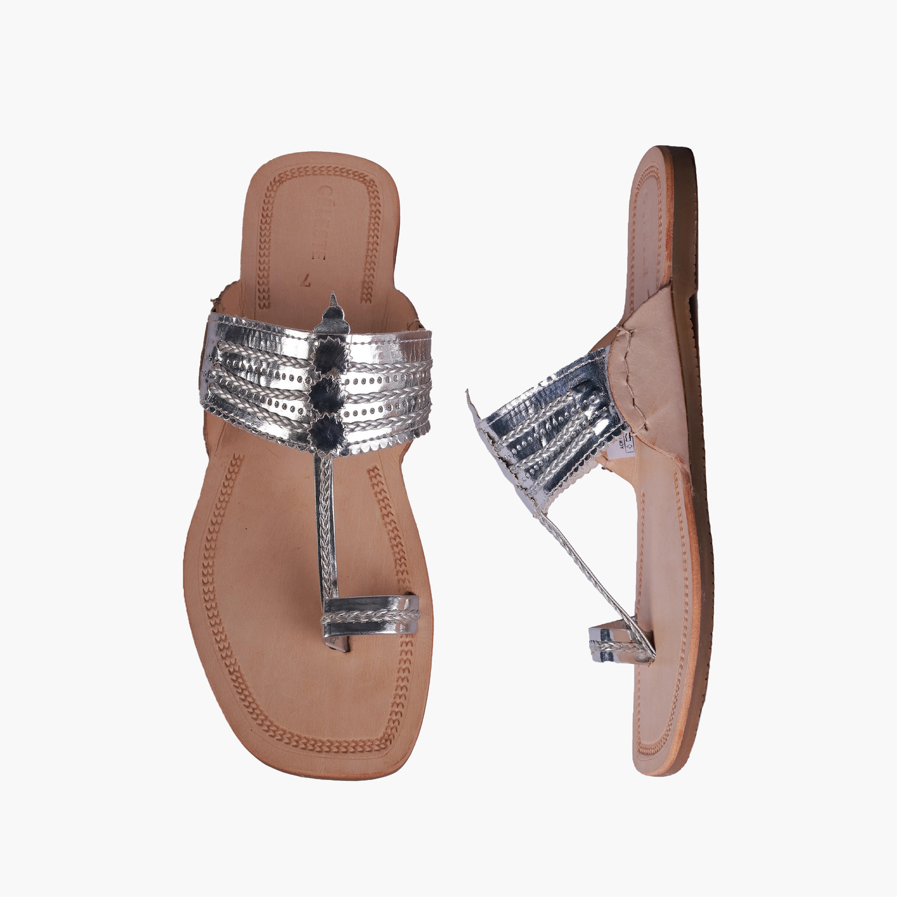 Celeste Women Perforated Detail Leather Sandals-women-shoes-flats-sandals-image-1