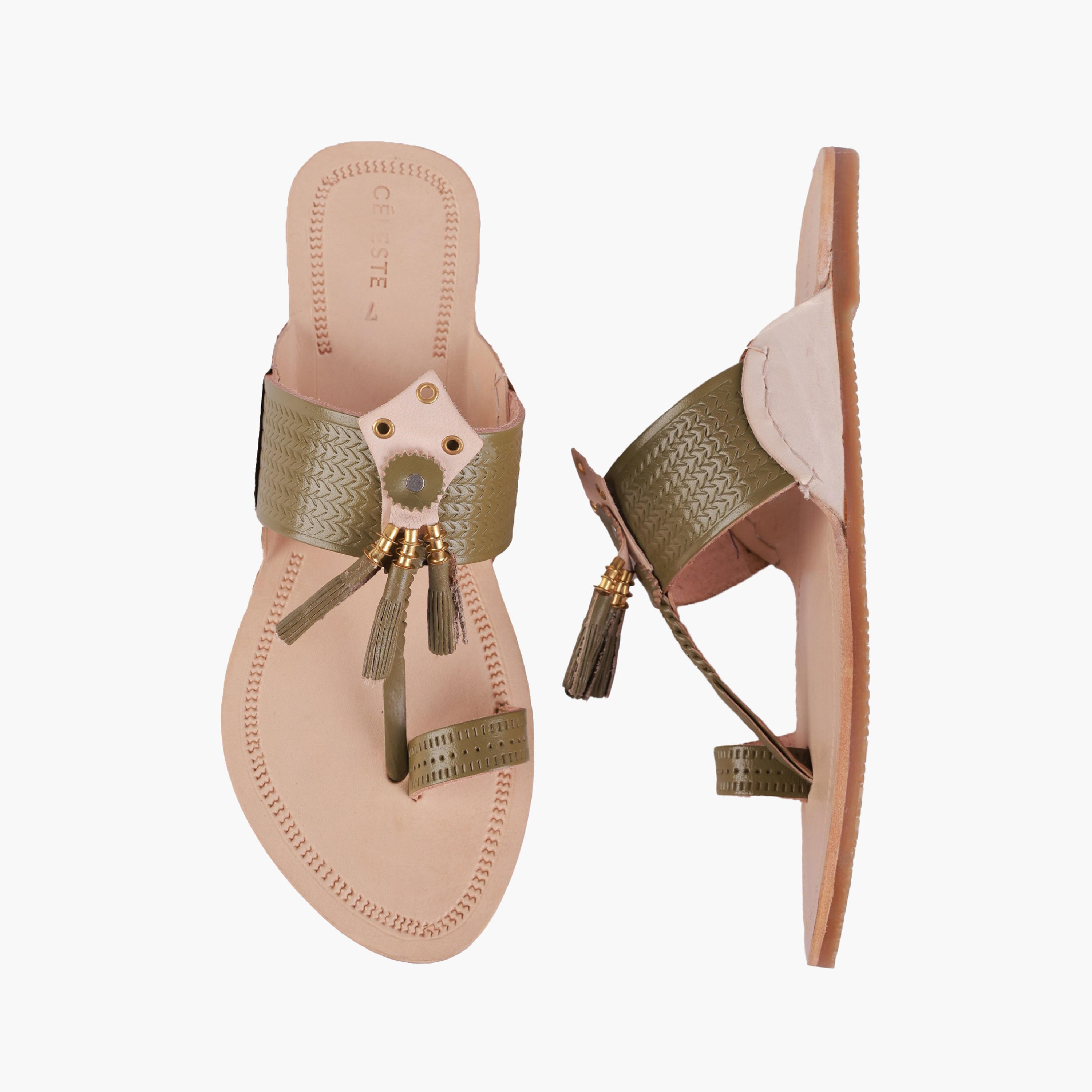 Celeste Women Tassel Detail Leather Sandals-women-shoes-sandals-flats-image-1