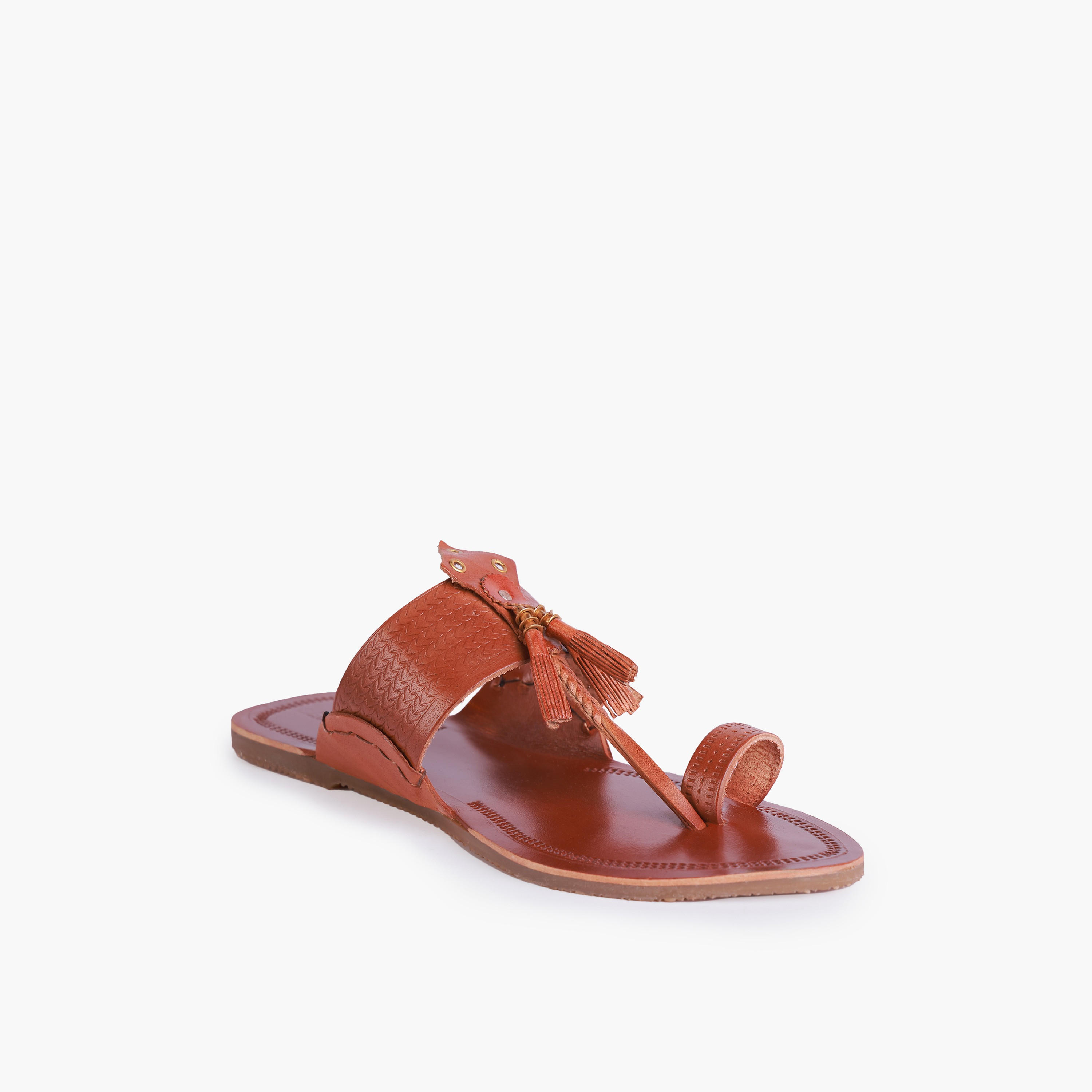 Celeste Women Tassel Detail Leather Sandals-women-shoes-sandals-flats-image-2