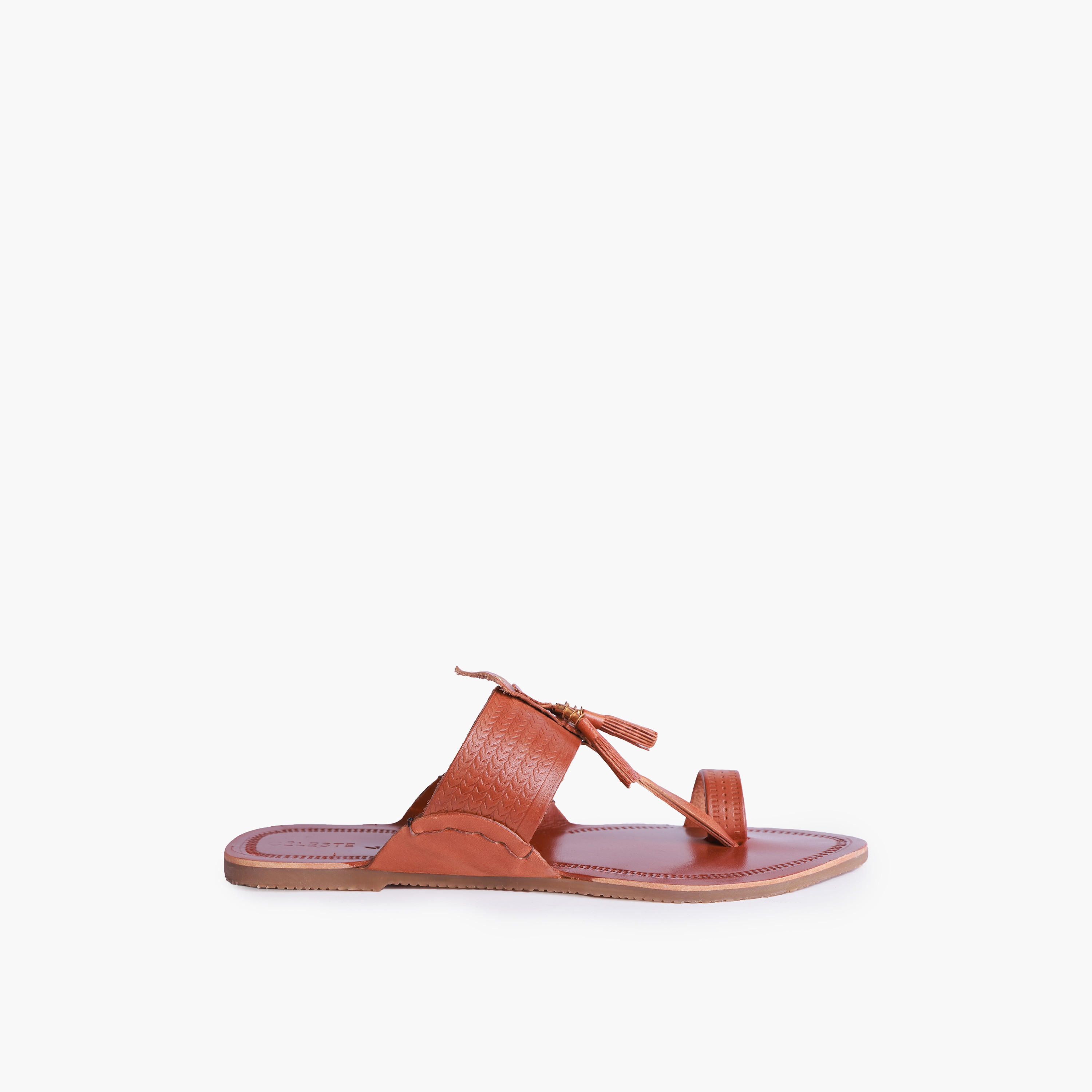 Celeste Women Tassel Detail Leather Sandals-women-shoes-sandals-flats-image-3