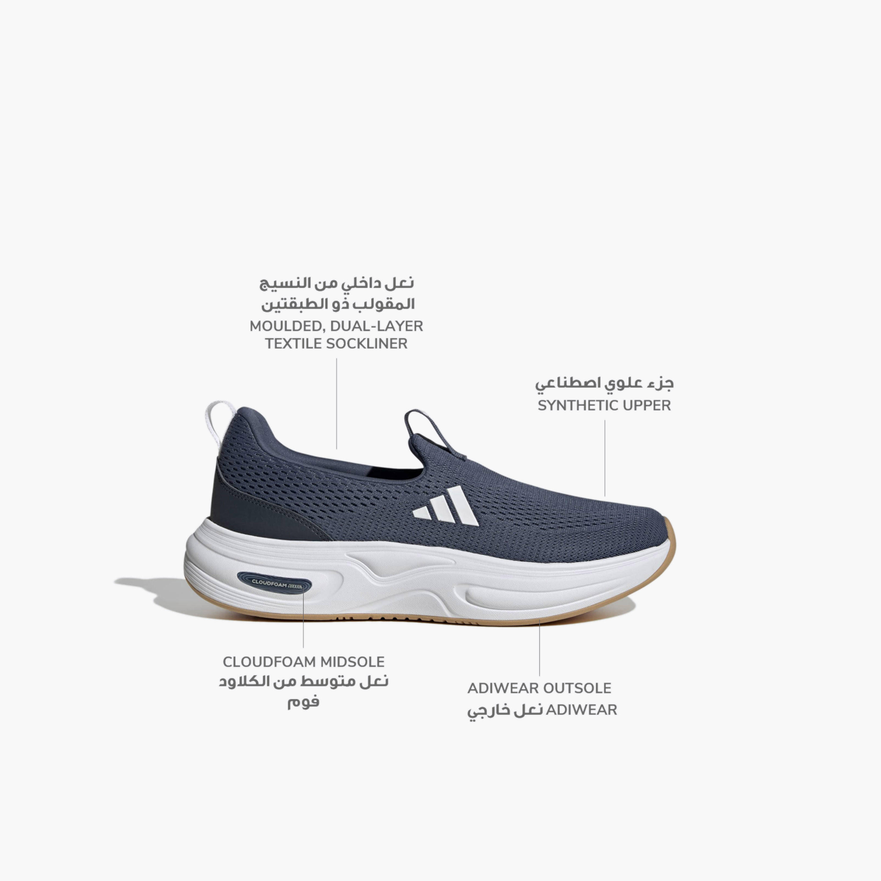 Adidas Men Cloudfoam Cuxxion - Lounge Slip-On Sneakers-sports-men-shoes-image-2