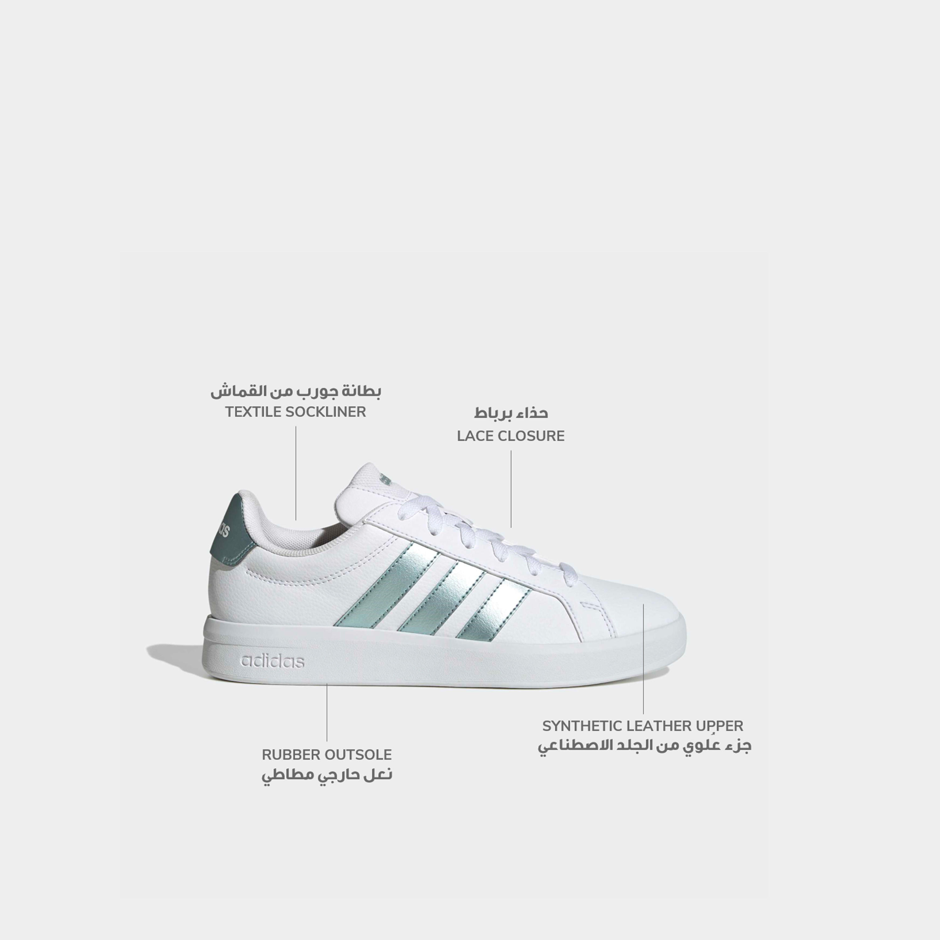 Adidas Women Grand Court Base 3.0 Lace-Up Ankle Sneakers-women-shoes-sneakers-image-2
