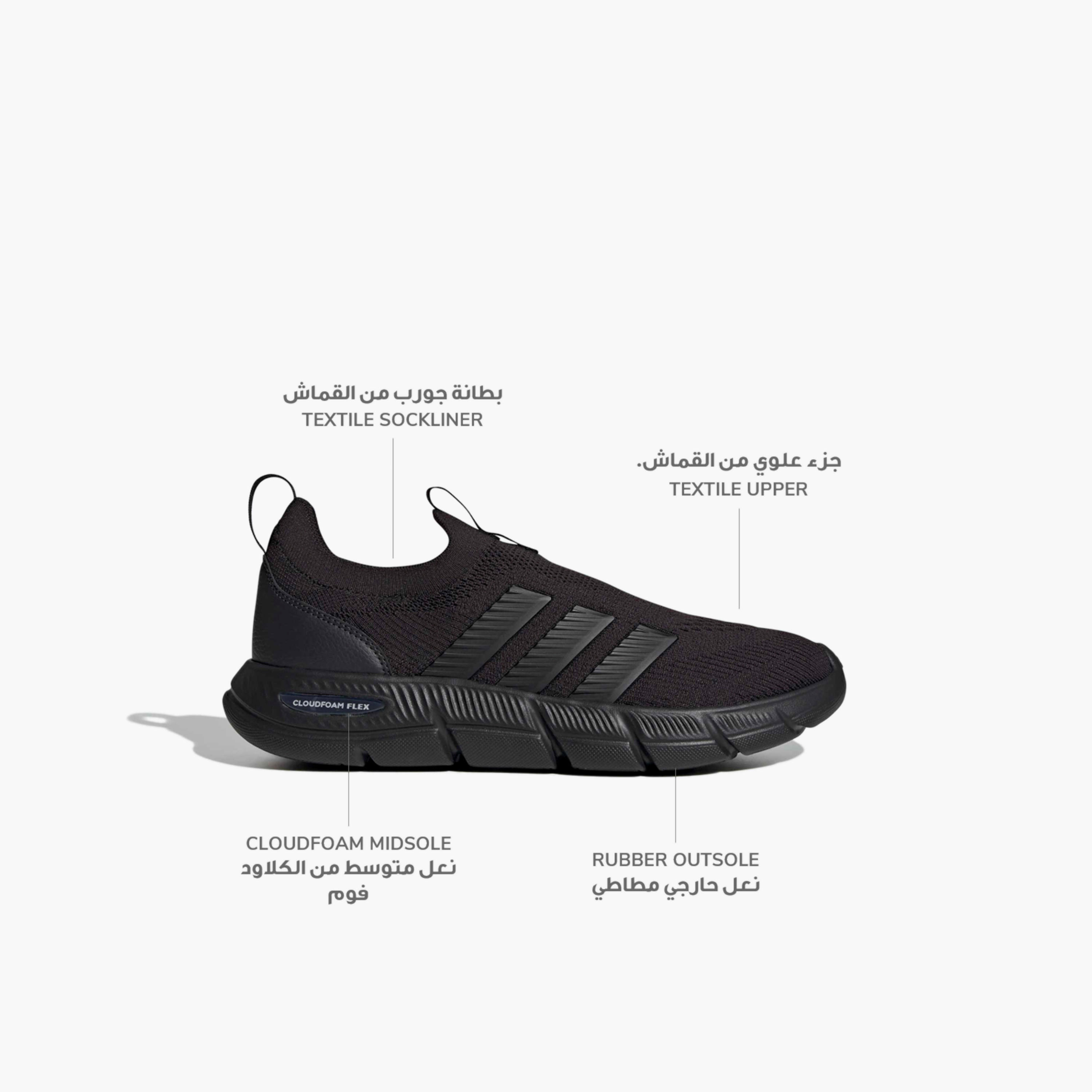 Adidas Men Cloudfoam Flex - Sock Slip-On Sneakers-sports-men-shoes-image-2