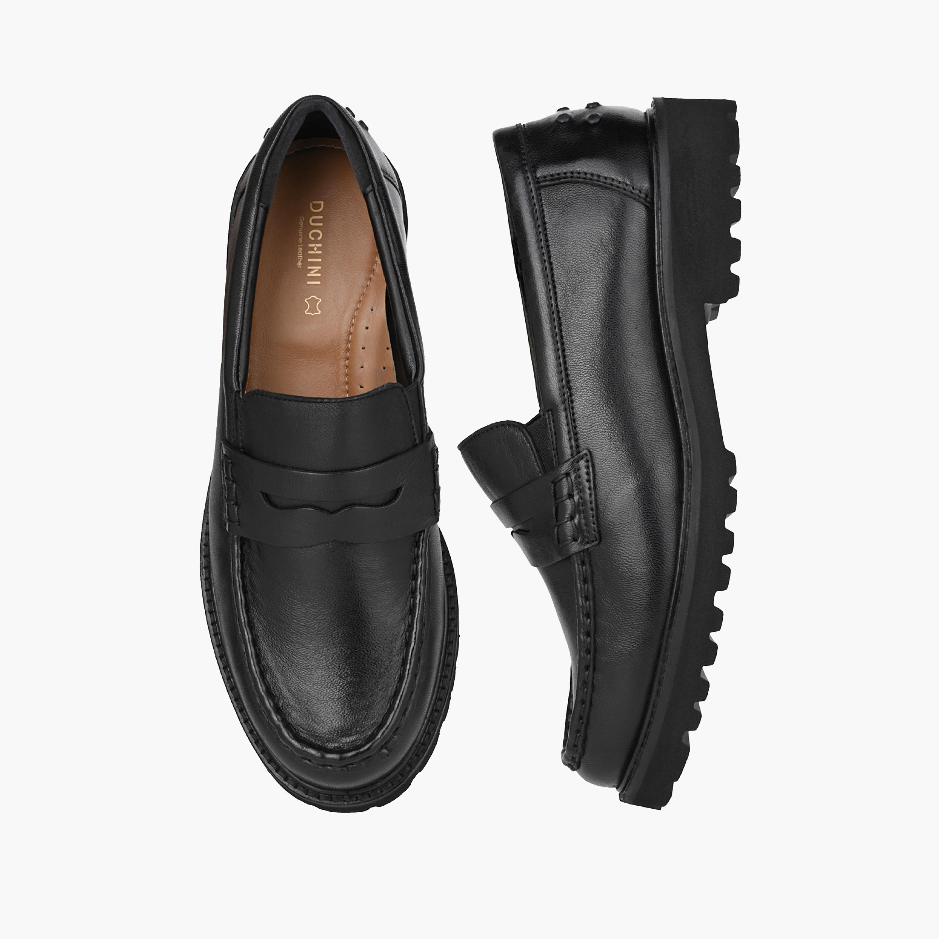 Duchini Women Leather Slip-On Loafers-women-shoes-flats-loafers-image-1