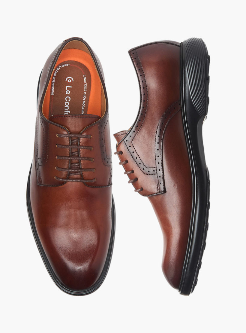 Le Confort Leather Solid Lace-Up Derby Shoes-men-shoes-formalshoes-image-1