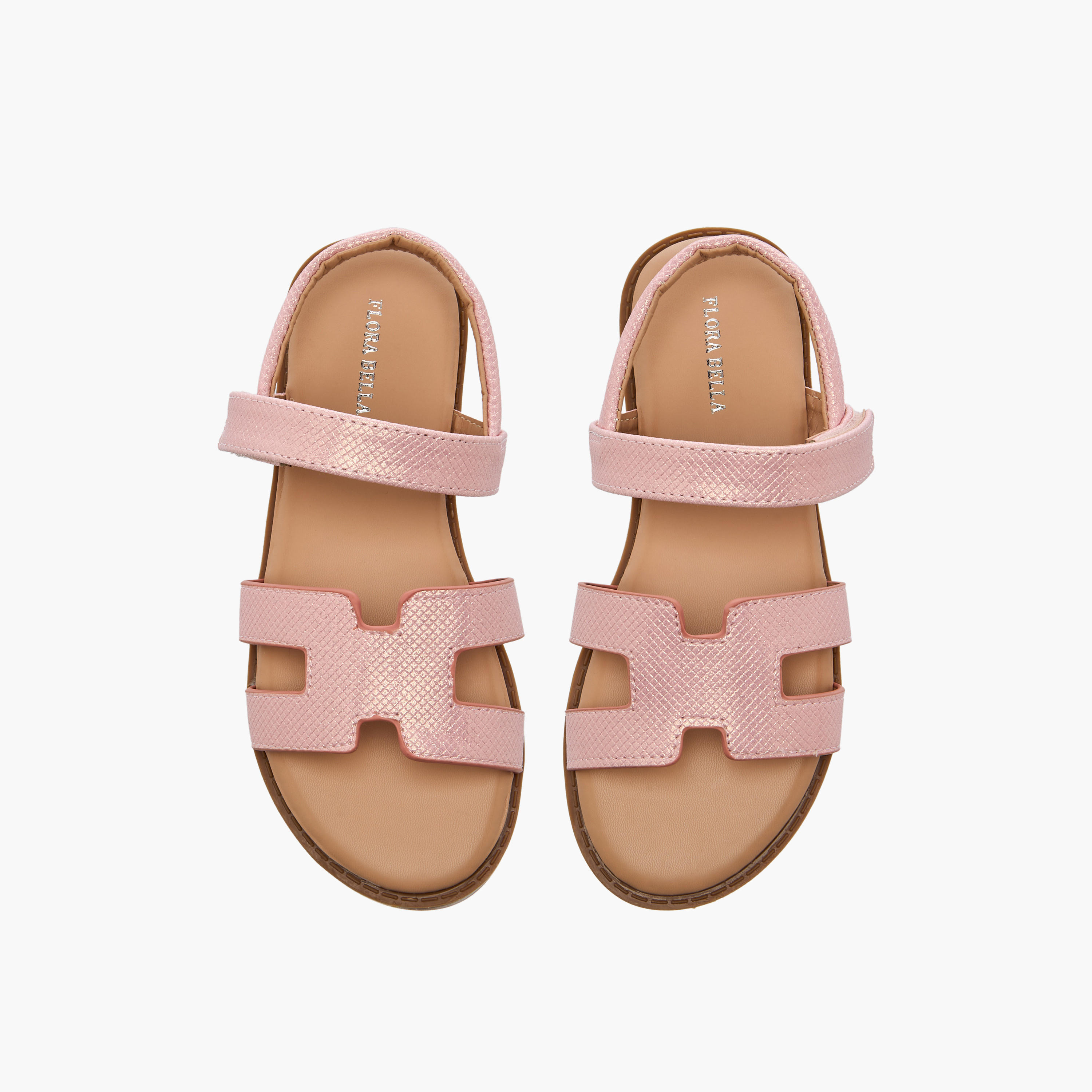 Flora Bella Girls Textured Hook & Loop Strap Sandals-girls-shoes-sandals-image-1