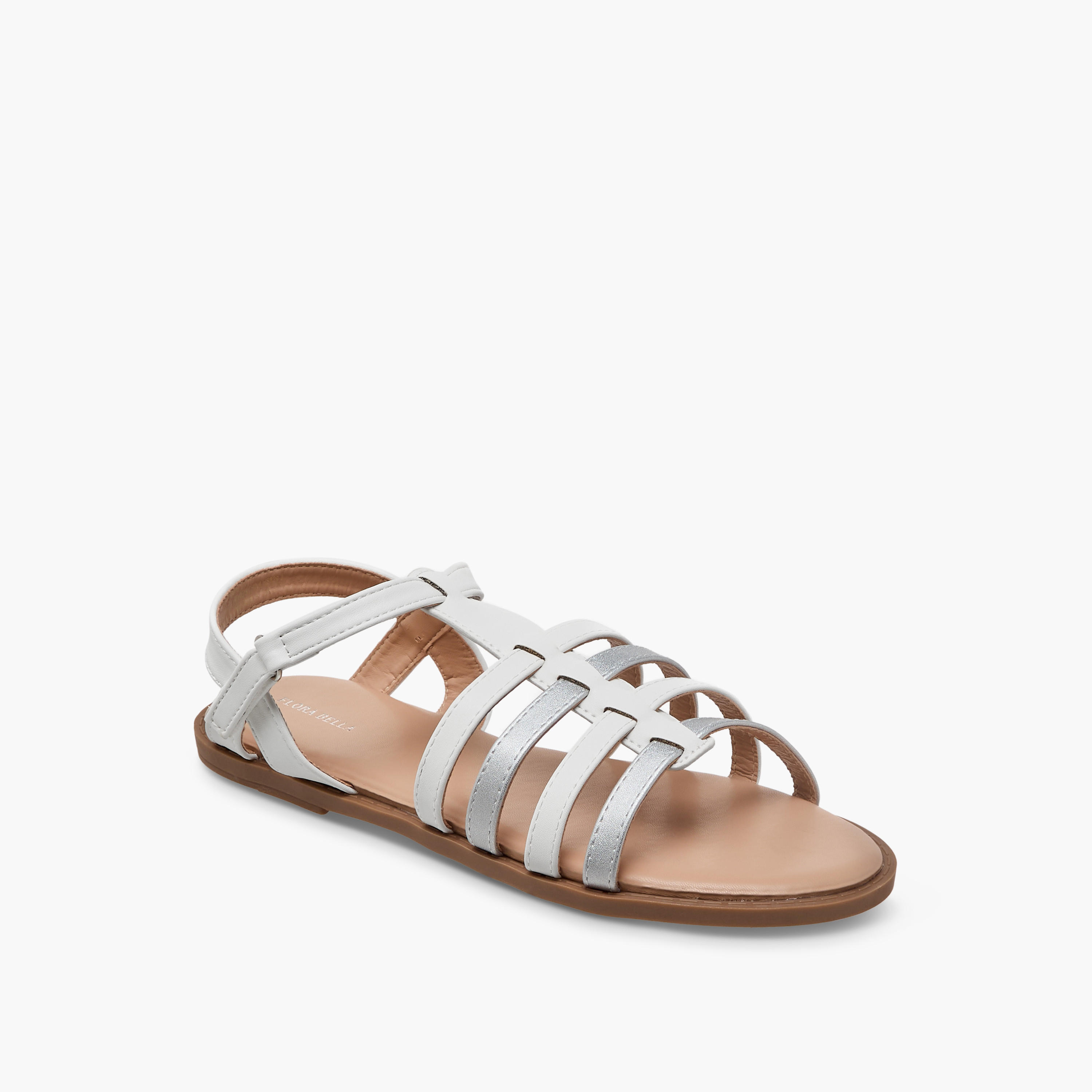 صندل مسطح بشريط إغلاق لاصق للبنات من فلورا بيلا-girls-shoes-sandals-image-2