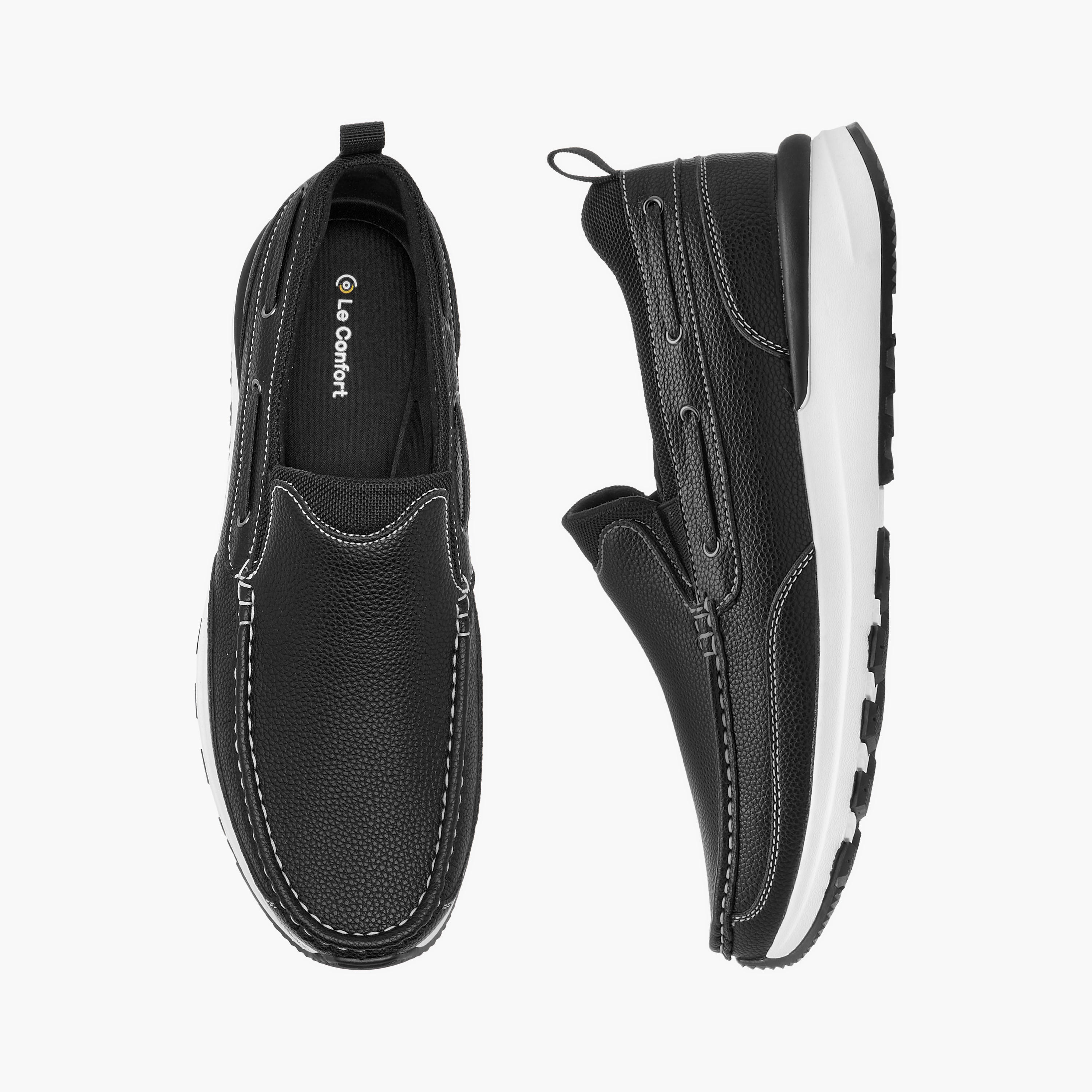 Le Confort Panelled Slip-On Comfort Loafers with Pull Tabs-men-shoes-loafersandmoccasins-image-1