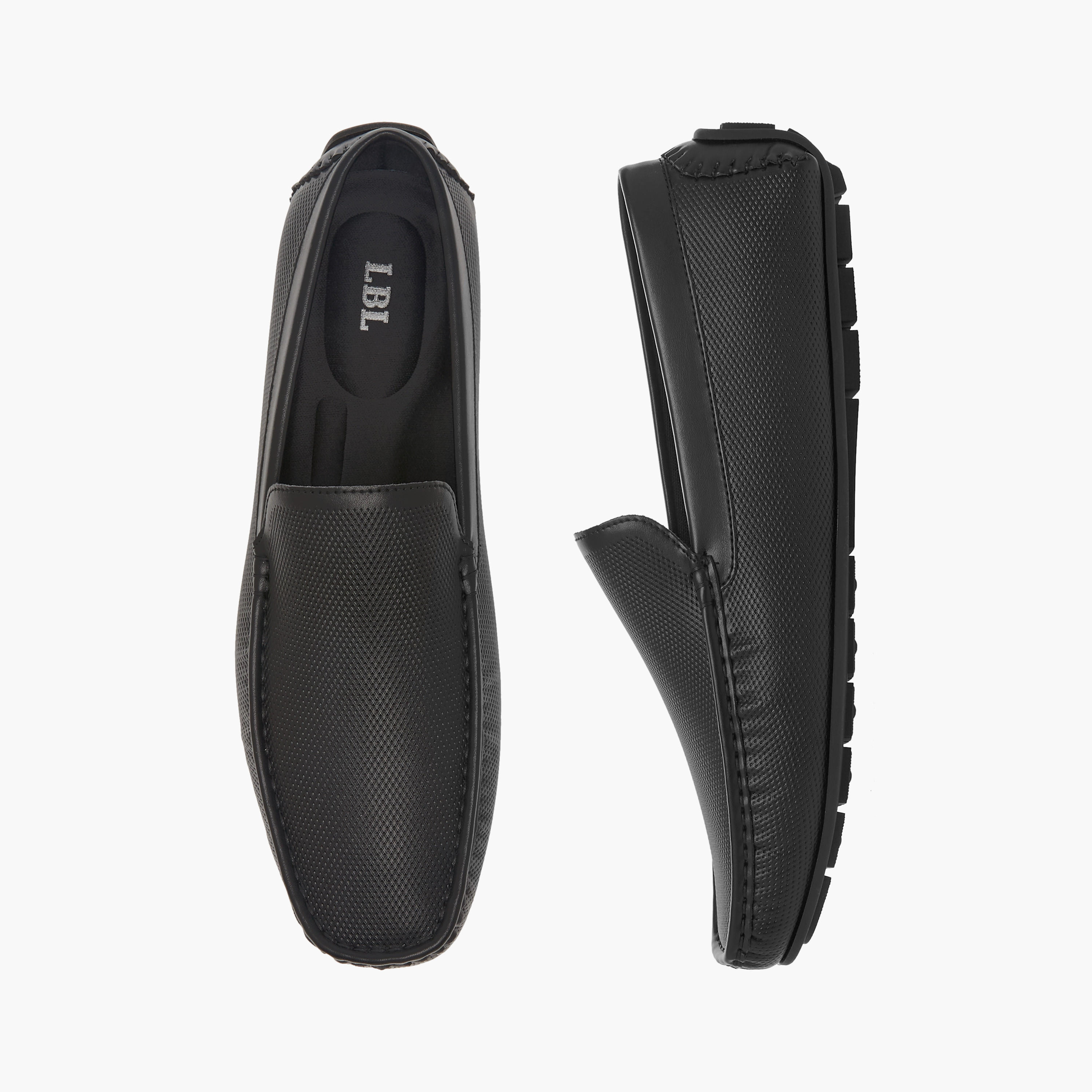 حذاء موكاسين سهل الارتداء بارز الملمس من إل بي إل من شو إكسبرس-men-shoes-formalshoes-image-1