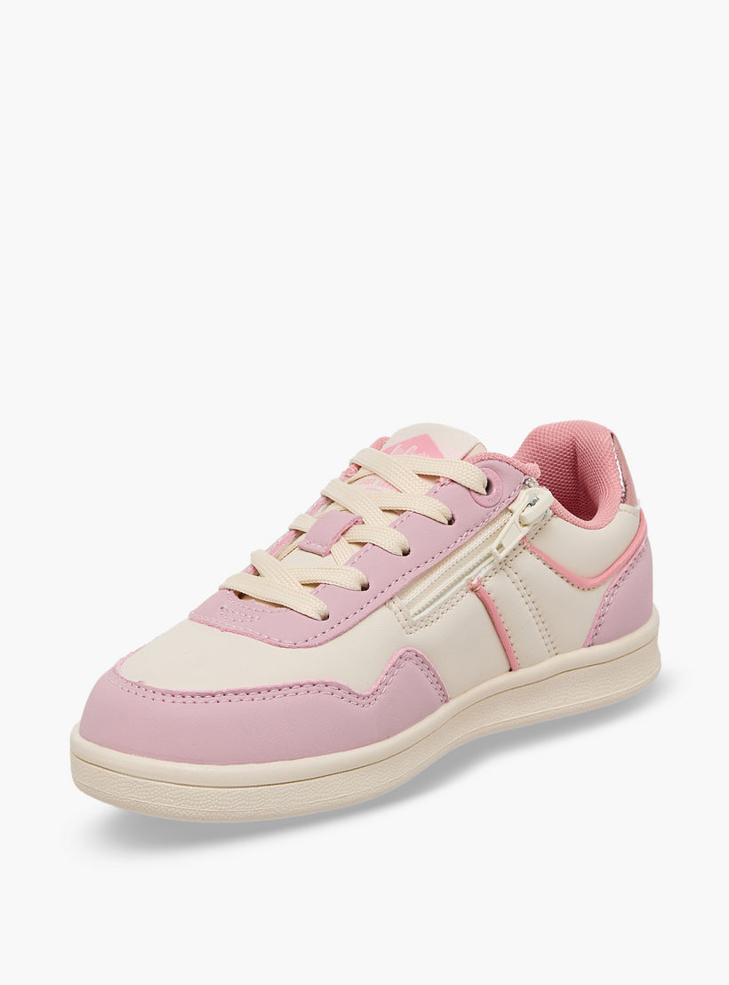 حذاء سنيكرز مخطط برقبة كاحل برباط للبنات من لي كوبر-girls-shoes-sneakers-image-4