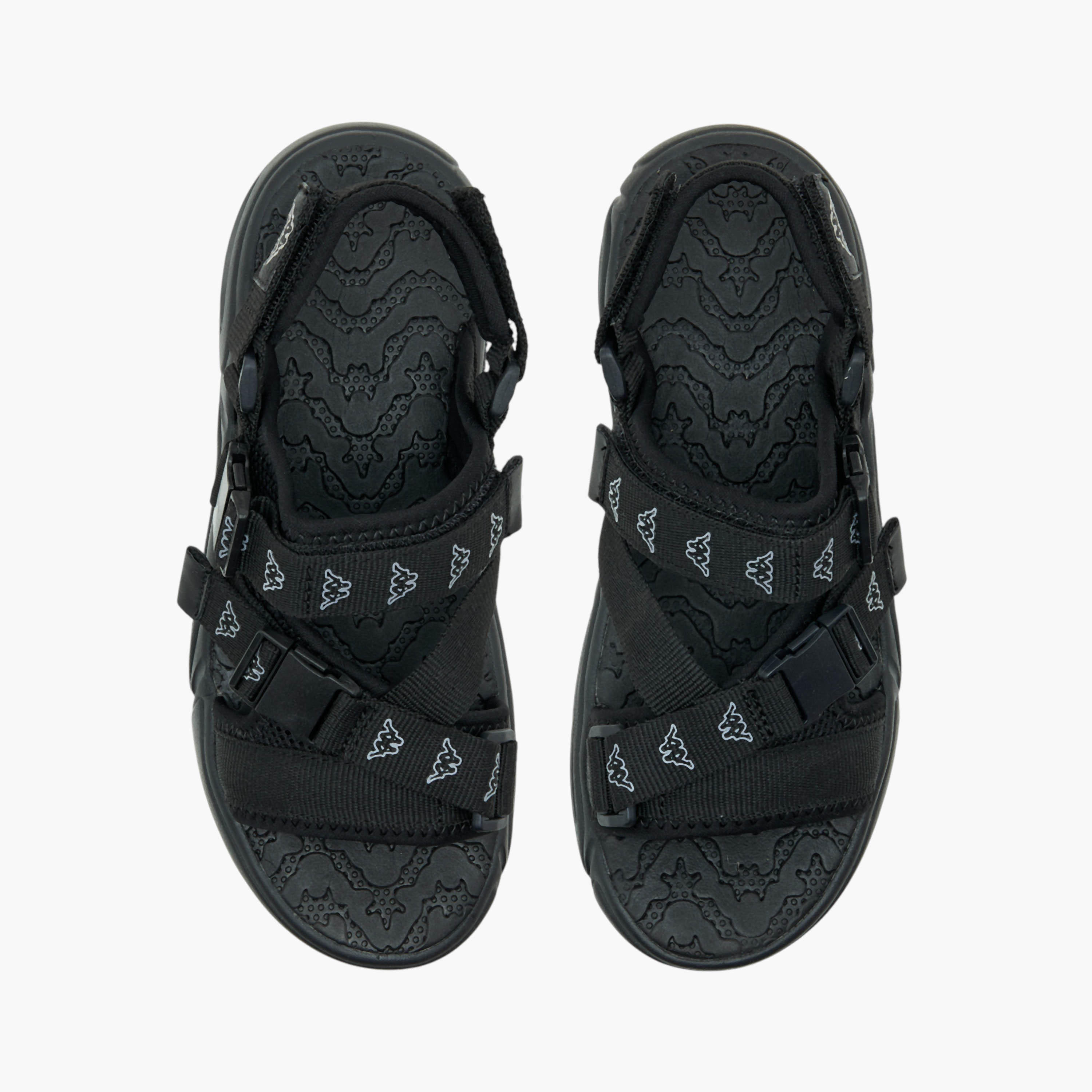 Kappa Boys' Logo Print Floaters with Hook and Loop Closure-boys-shoes-sandals-image-1