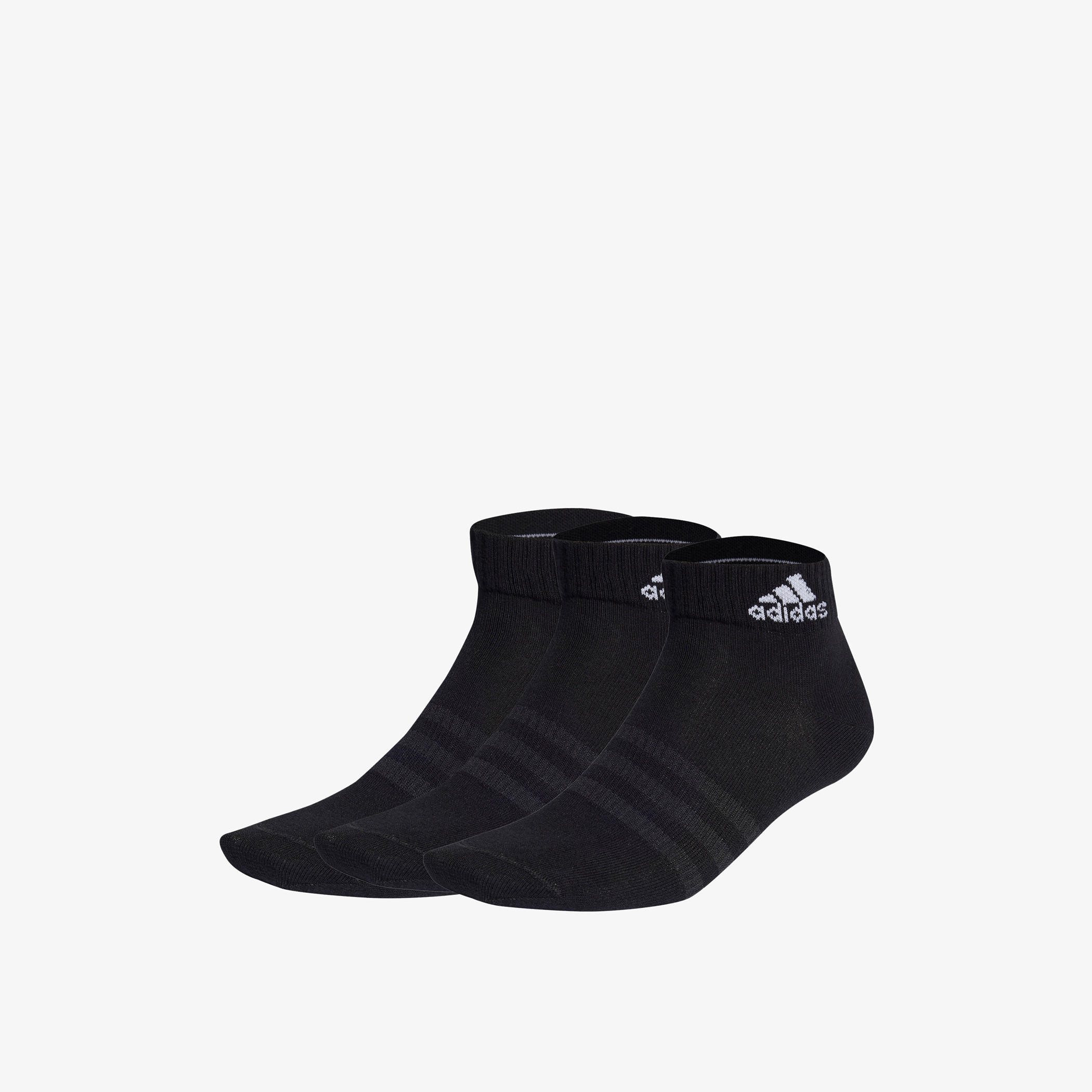 طقم جوارب طول الكاحل 3 أزواج بتفاصيل شعار من أديداس-men-socks-image-1