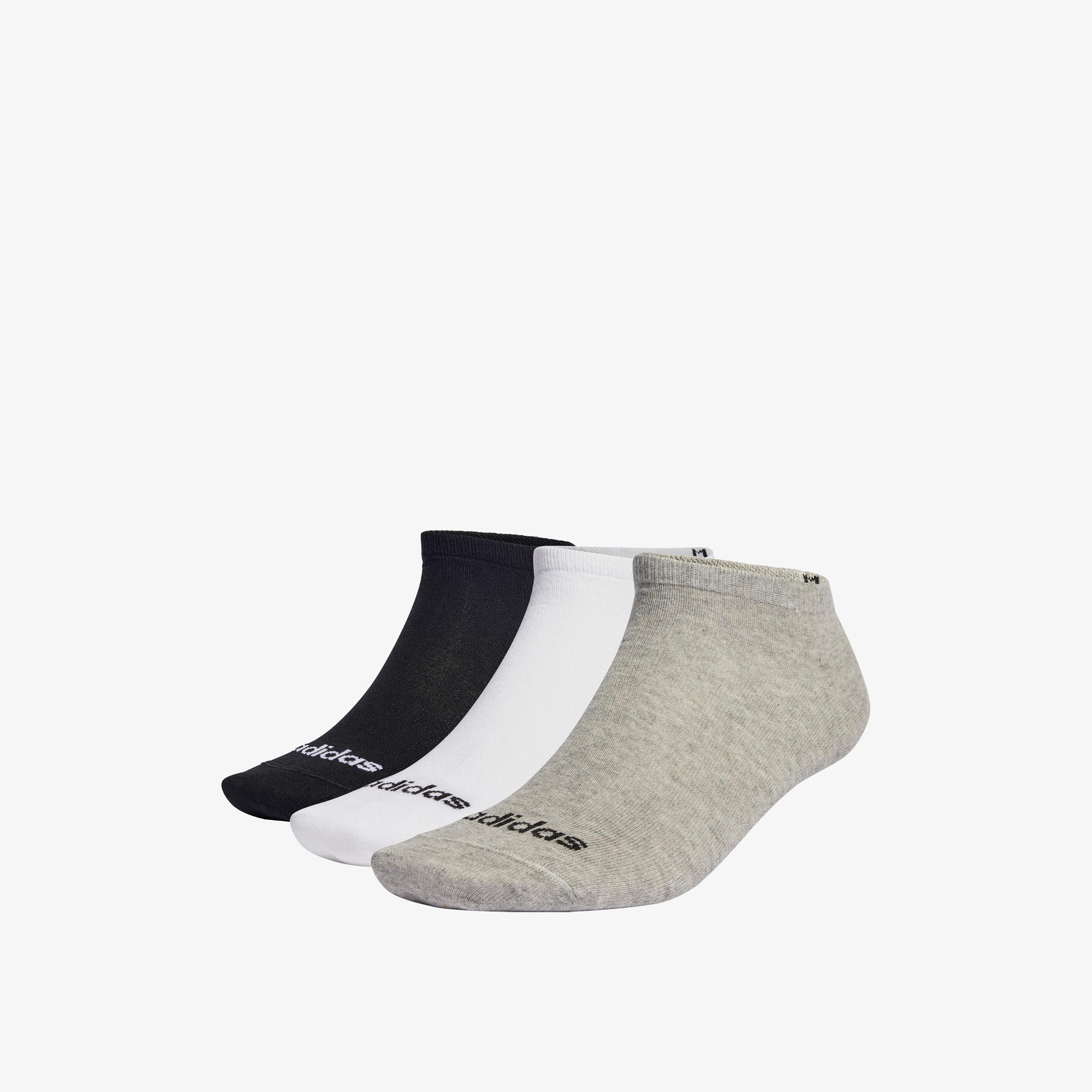 طقم جوارب رياضية بطول الكاحل 3 أزواج بطبعات من أديداس - IC1300-men-socks-image-1