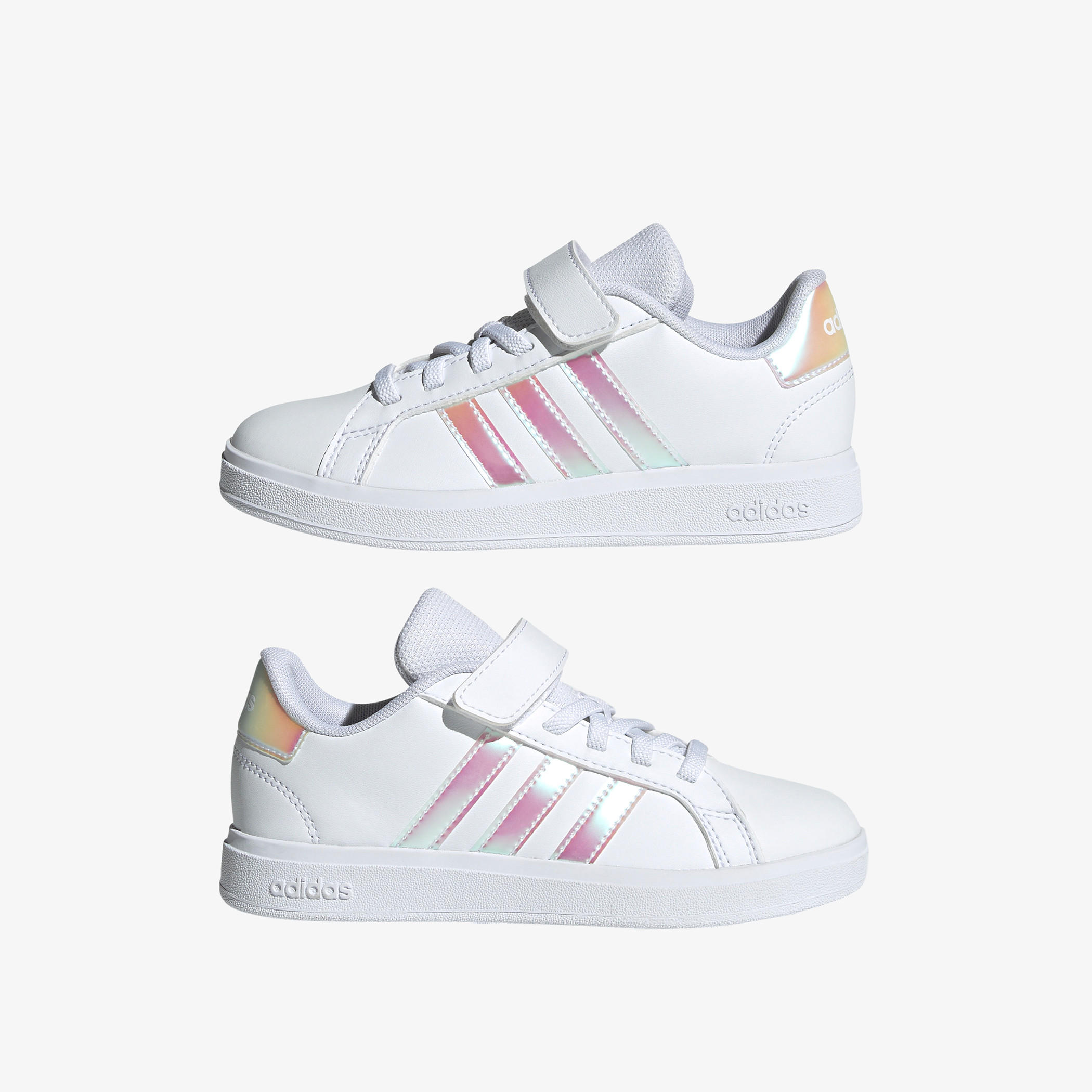 Adidas Girls' GRAND COURT 2.0 Sneakers with Hook and Loop Closure - IE3851-girls-shoes-sports-image-2