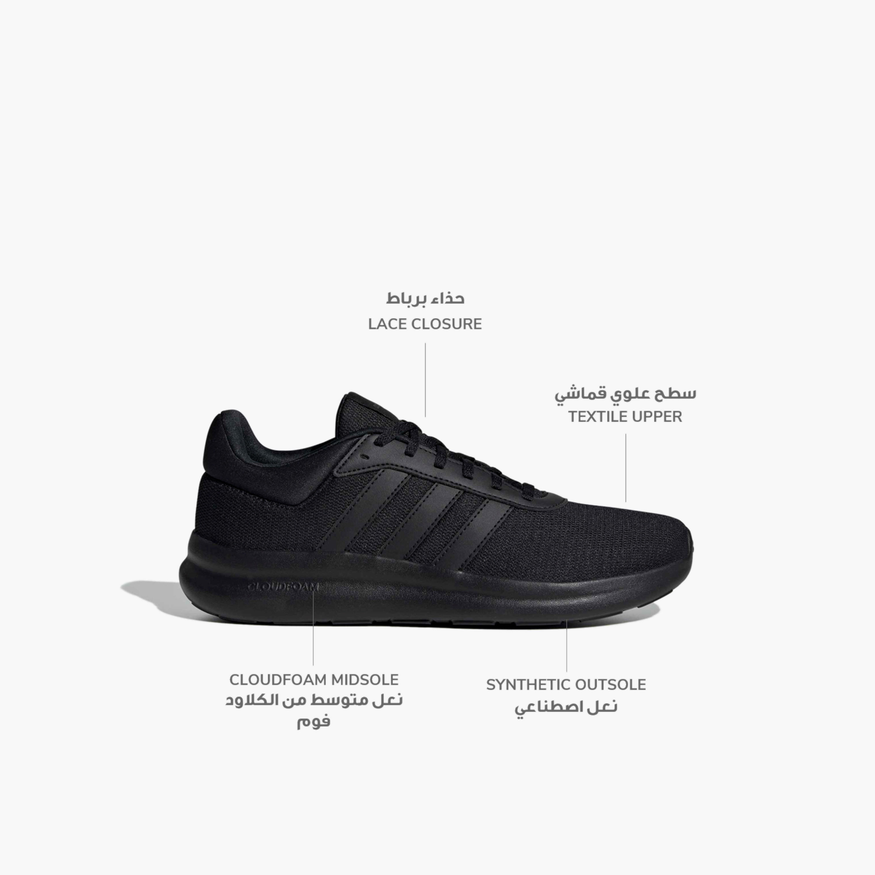 Adidas Men Lite Racer 4.0 Lace-Up Sneakers-sports-men-shoes-image-2