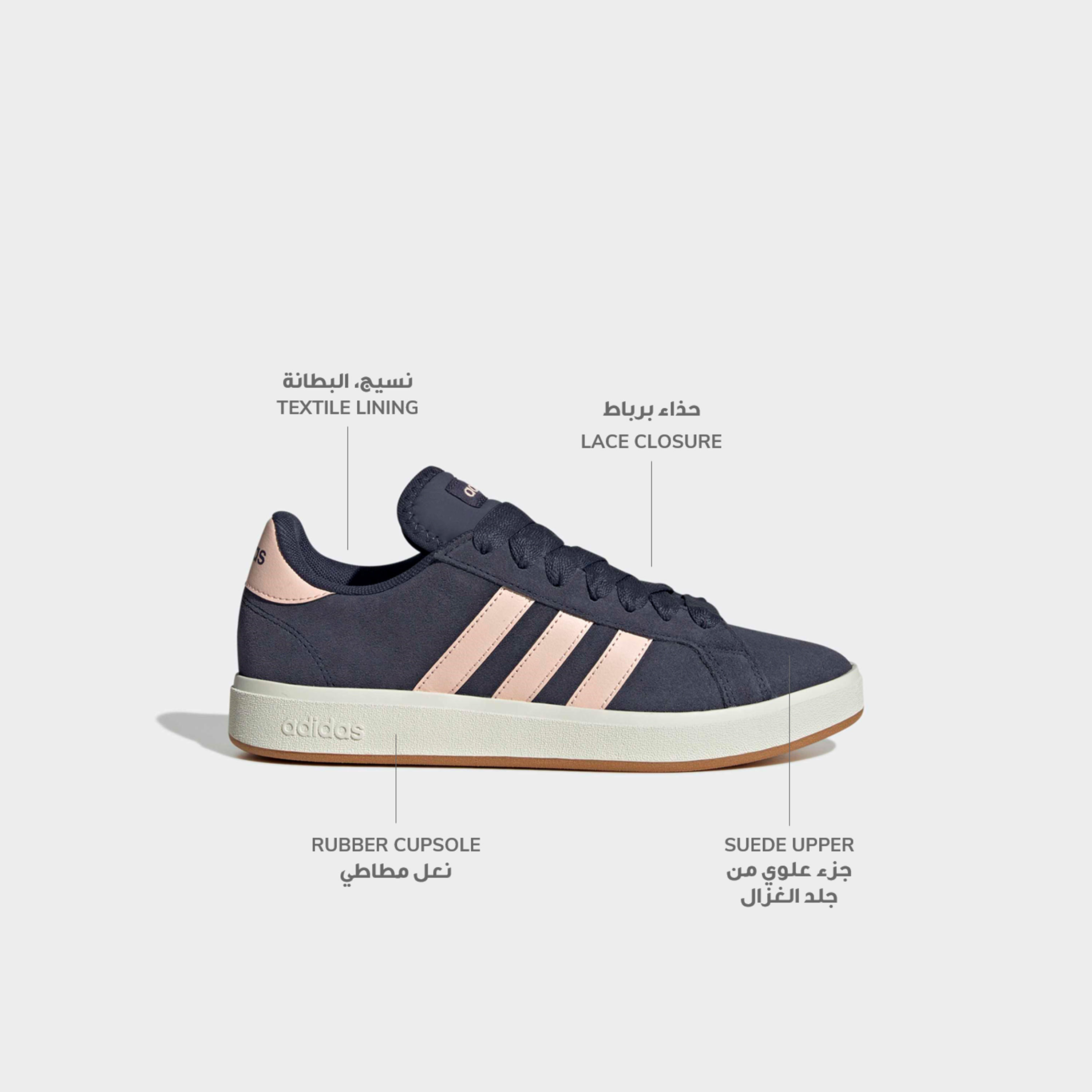 Adidas Women Grand Court Base 00s Lace-Up Ankle Sneakers-women-shoes-sneakers-image-2